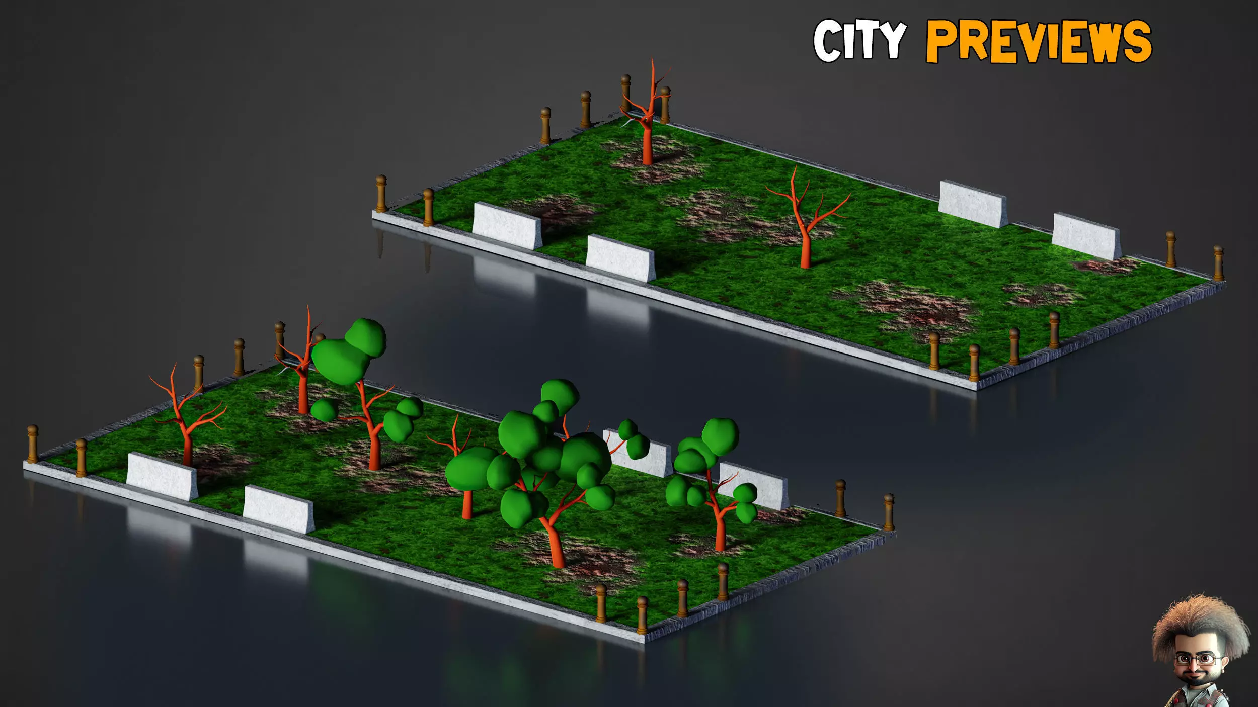 Stylized City   Modular Environment Pack   Vol 02  Low-poly 3D model_16
