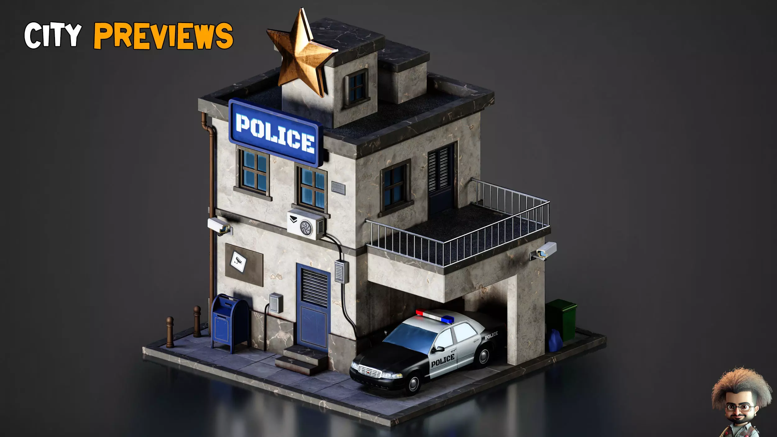 Stylized City   Modular Environment Pack   Vol 02  Low-poly 3D model_11