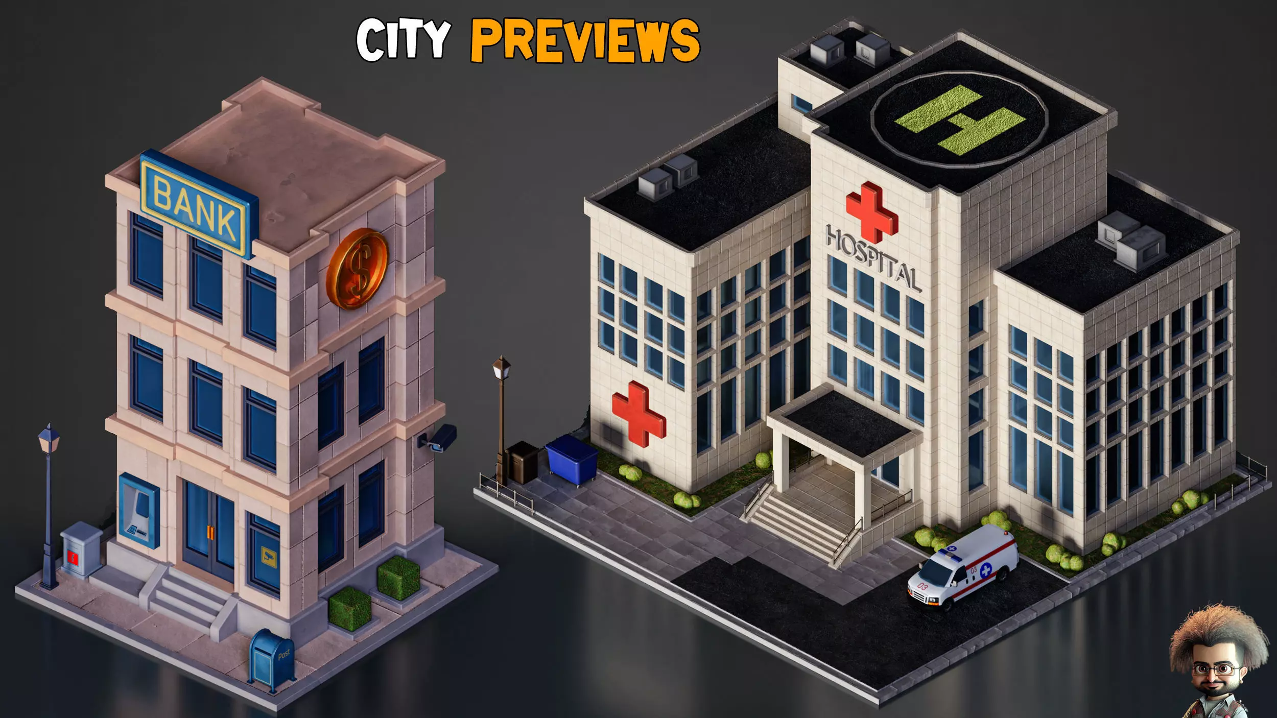 Stylized City   Modular Environment Pack   Vol 02  Low-poly 3D model_2