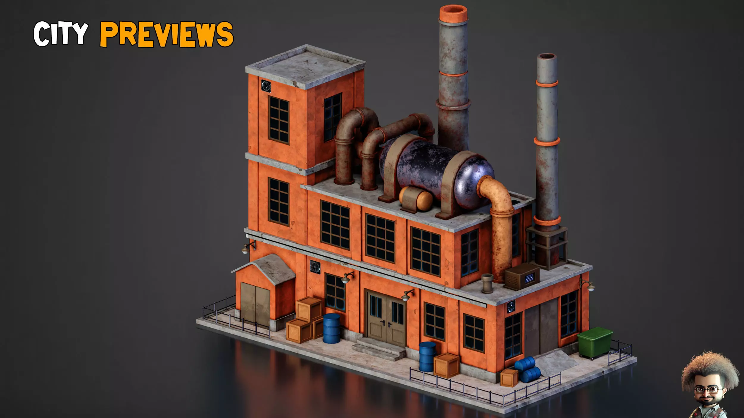 Stylized City   Modular Environment Pack   Vol 02  Low-poly 3D model_13