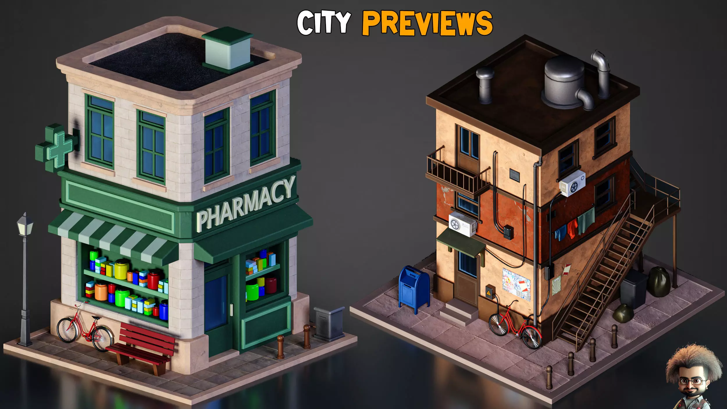 Stylized City   Modular Environment Pack   Vol 02  Low-poly 3D model_3
