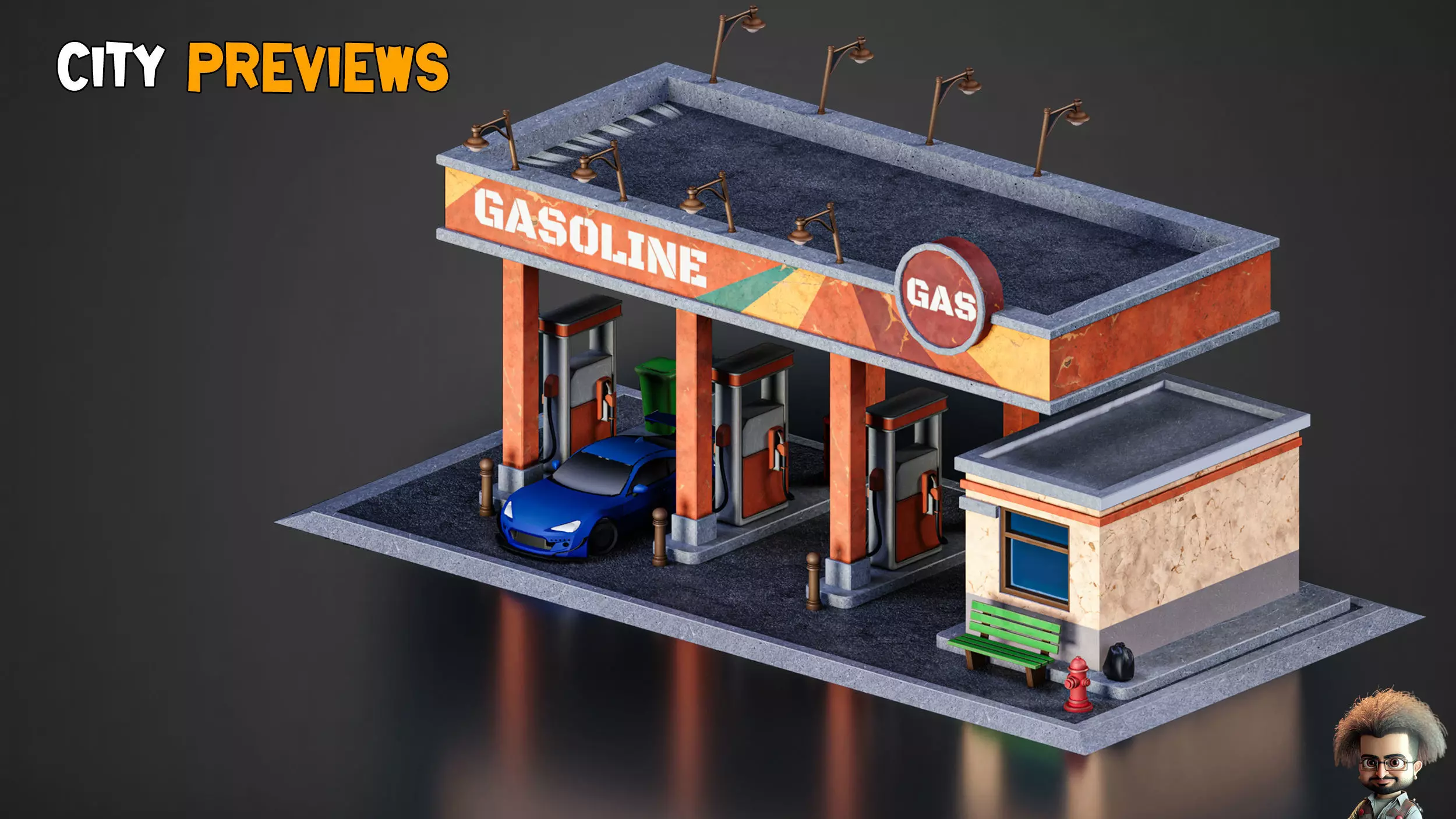 Stylized City   Modular Environment Pack   Vol 02  Low-poly 3D model_10