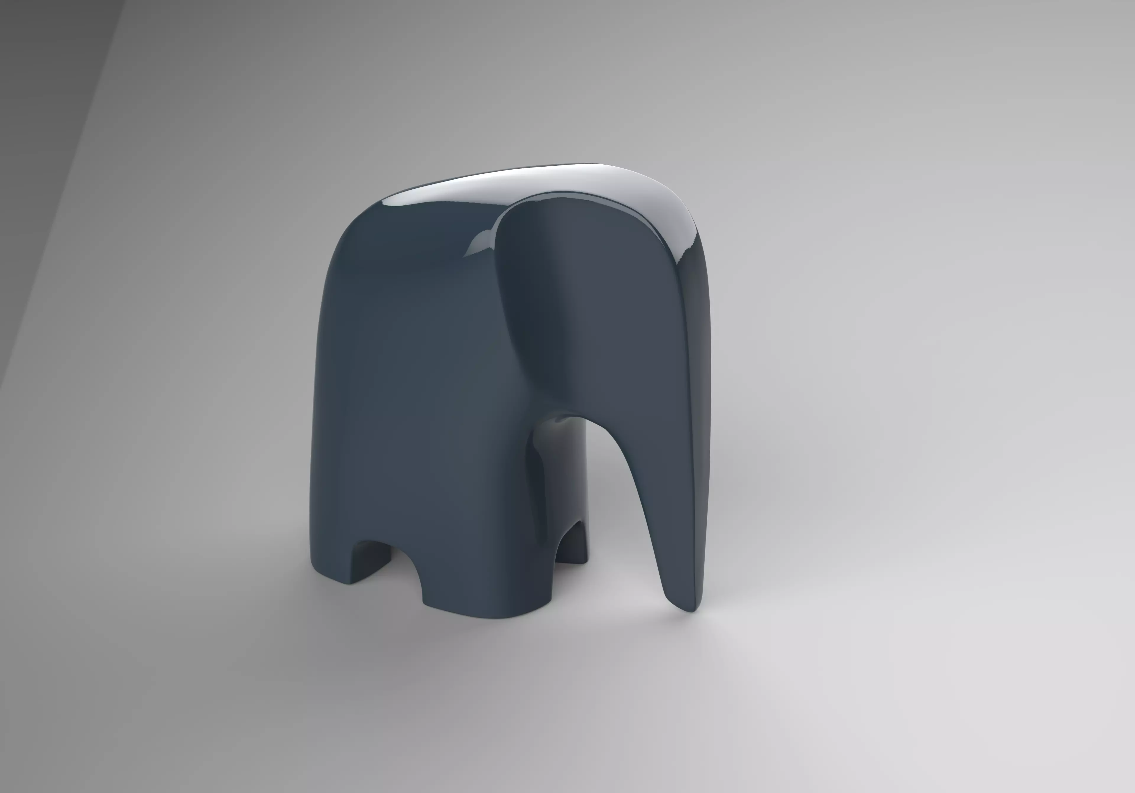 Elephant Decorative Showpiece - Minimal Home Artifact - 3D Model Low-poly 3D model_3