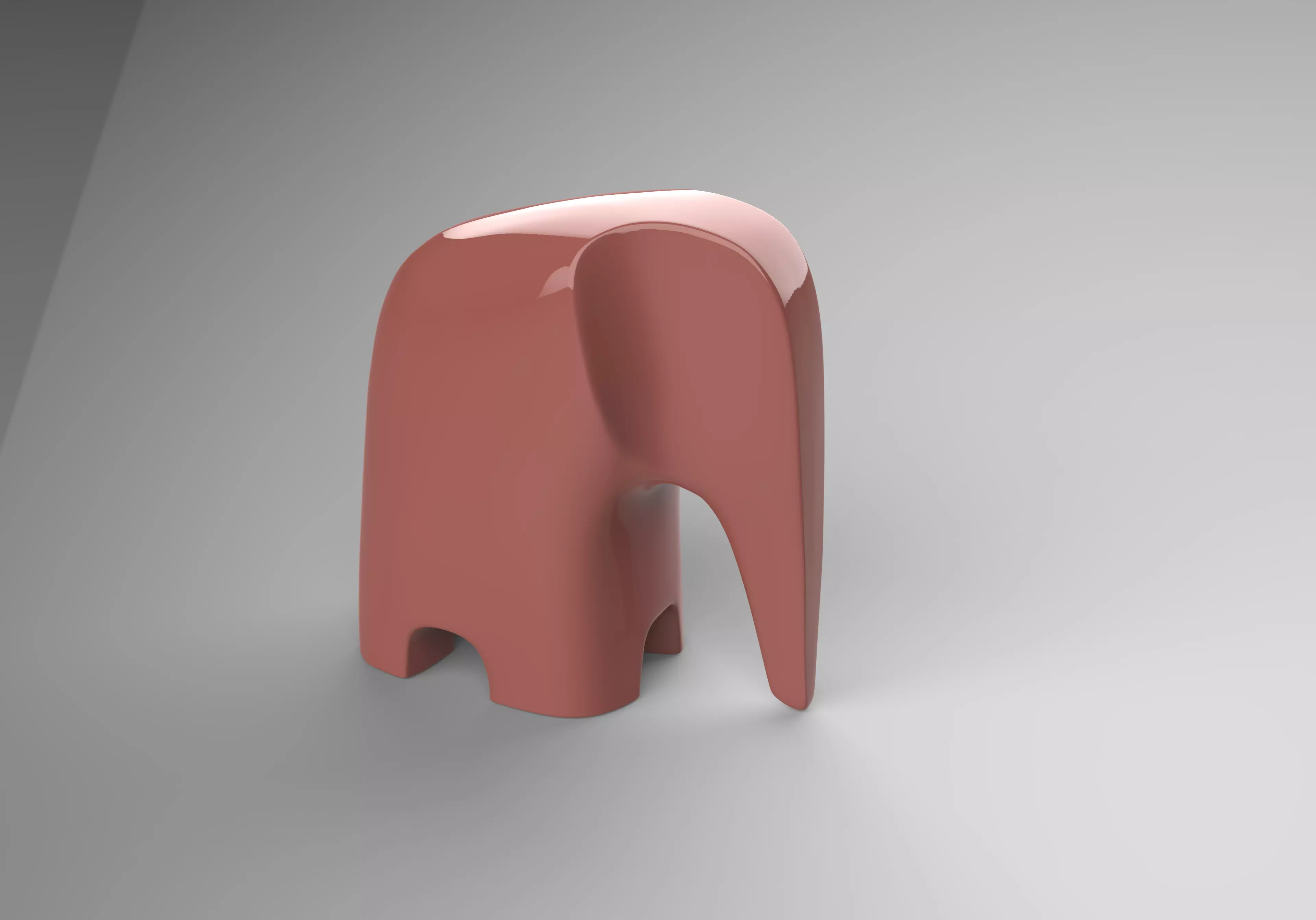 Elephant Decorative Showpiece - Minimal Home Artifact - 3D Model Low-poly 3D model_4