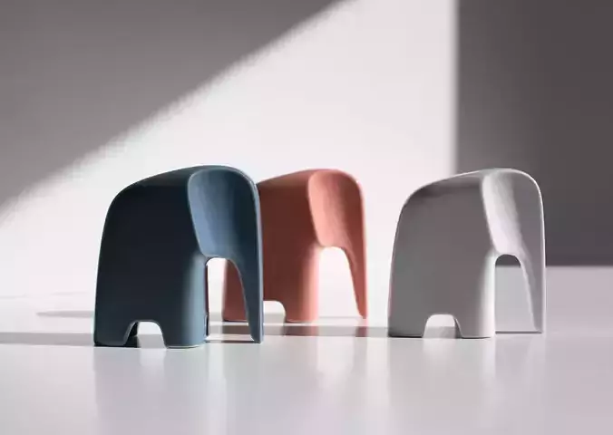 Elephant Decorative Showpiece - Minimal Home Artifact - 3D Model