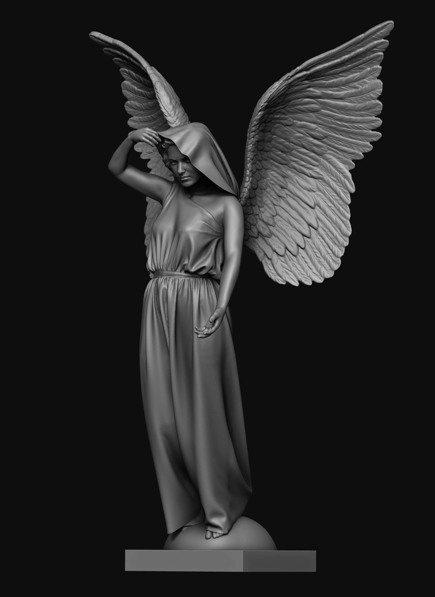 Angel Statue 3D print model_3