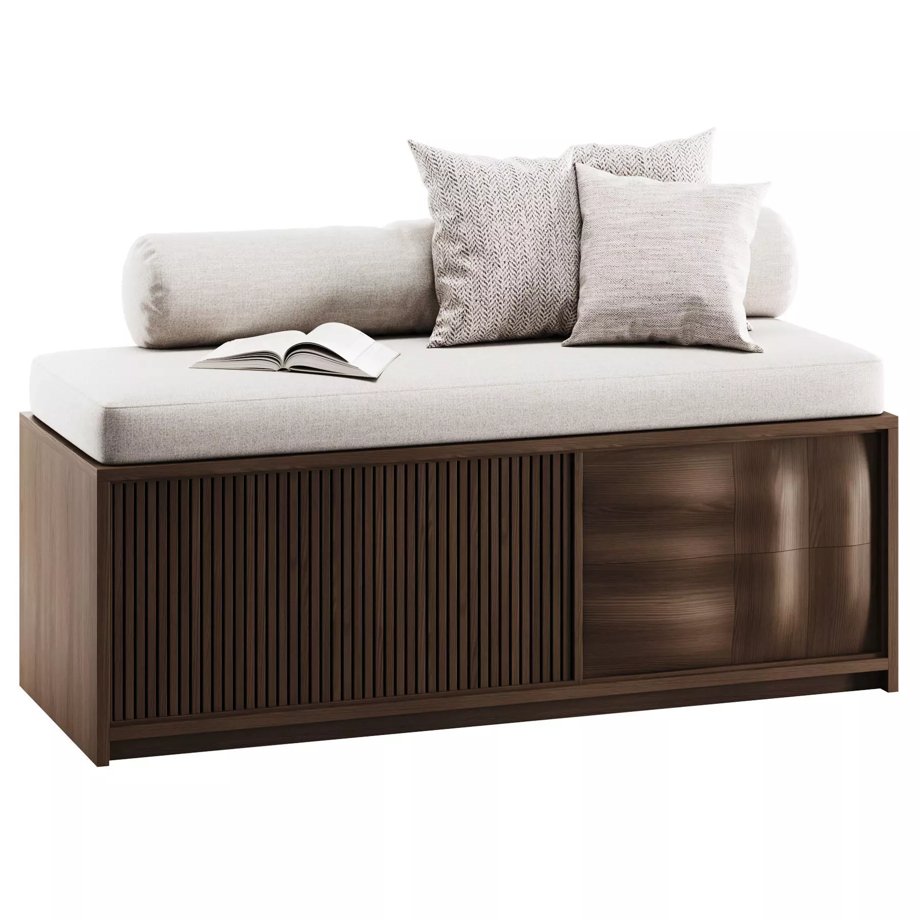 Decorative Seat With Pillows v2 3D model_0