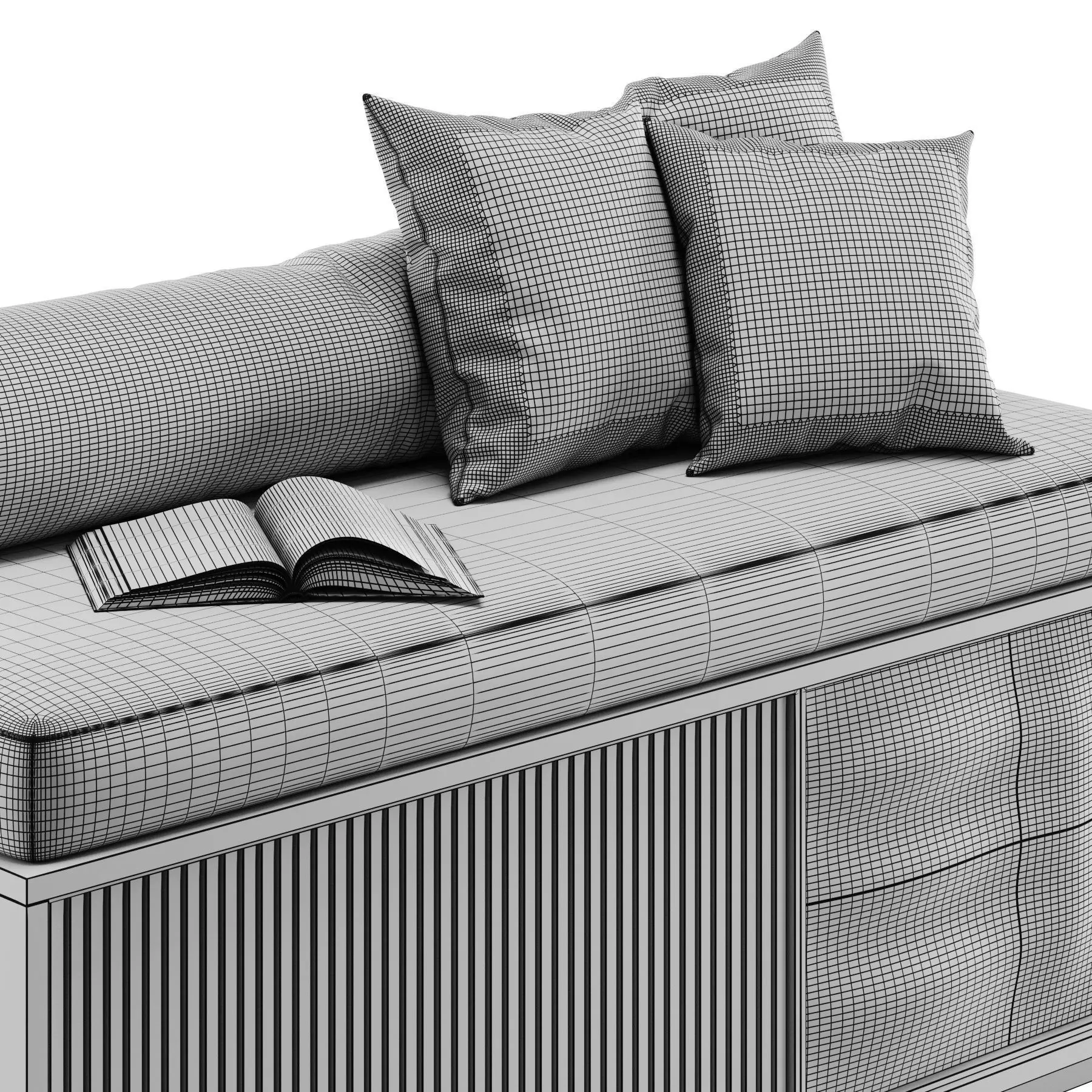 Decorative Seat With Pillows v2 3D model_3