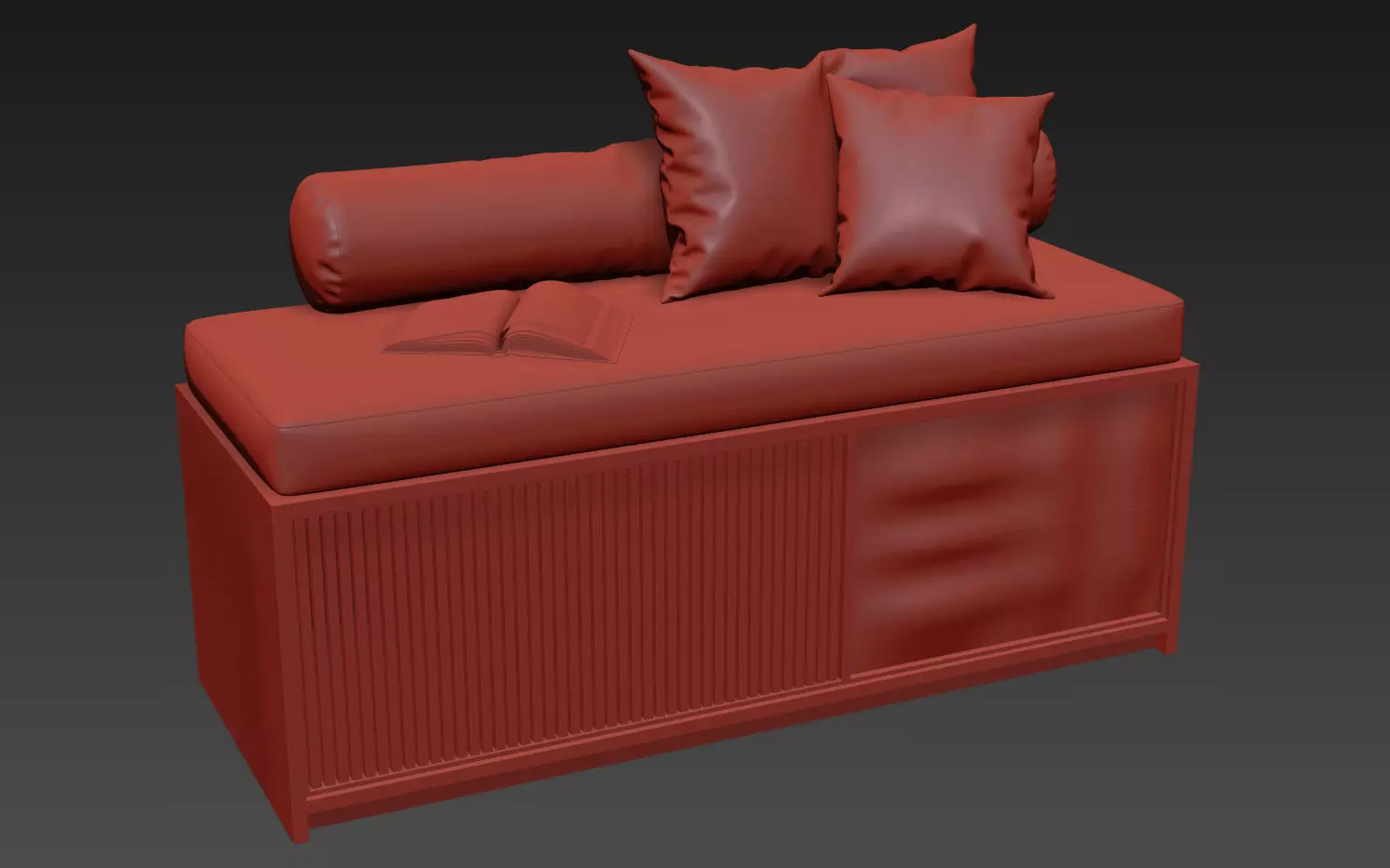 Decorative Seat With Pillows v2 3D model_6