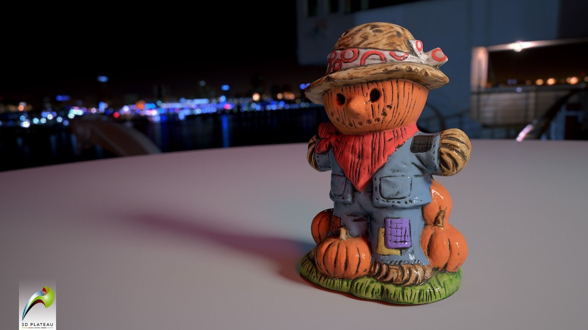 0002-03 Pumpkin Scarecrow Low-poly 3D model_0