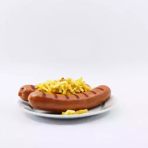 Grilled Sausage Plate model pack Low-poly 3D model 2
