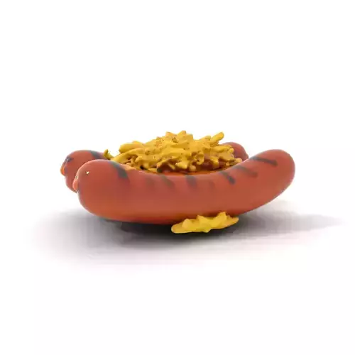 Grilled Sausage Plate model pack Low-poly 3D model