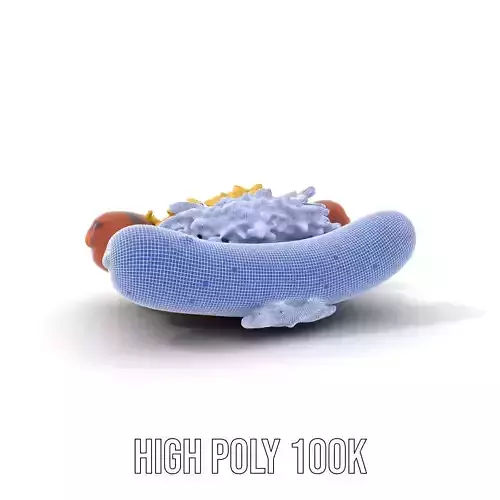 Grilled Sausage Plate model pack Low-poly 3D model 4