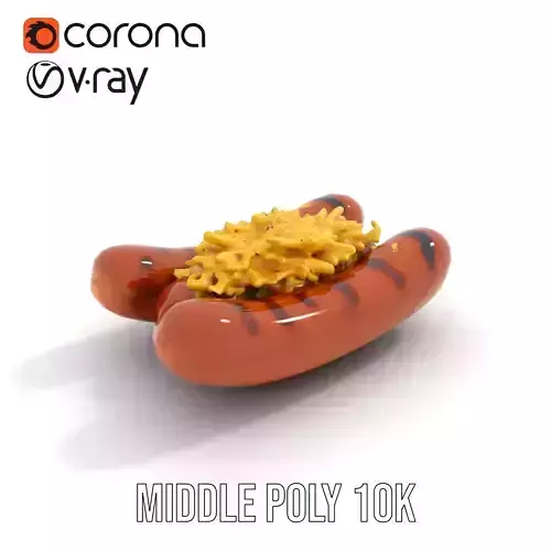 Grilled Sausage Plate model pack Low-poly 3D model 5