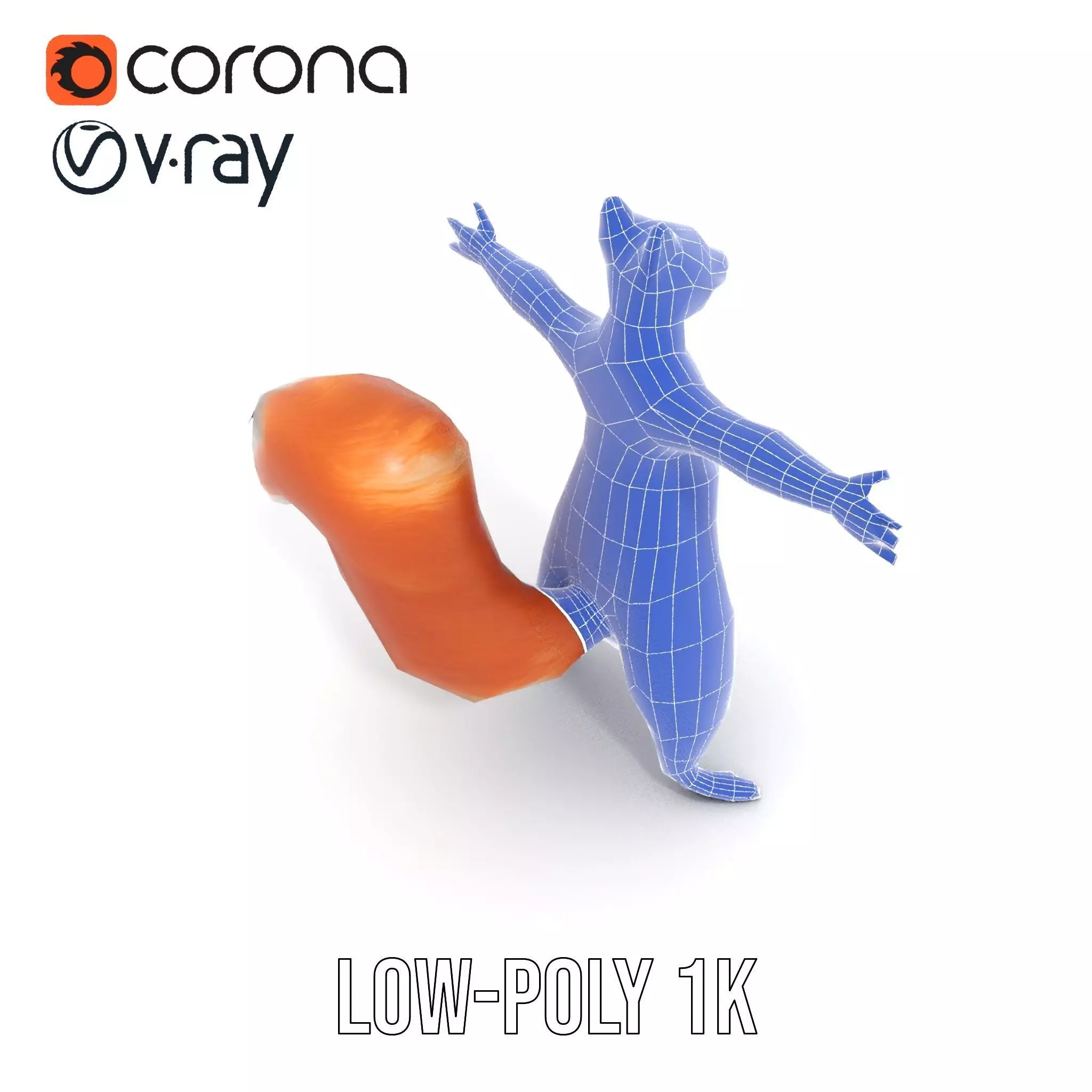 Blue Sweater Squirrel model pack Low-poly 3D model_30