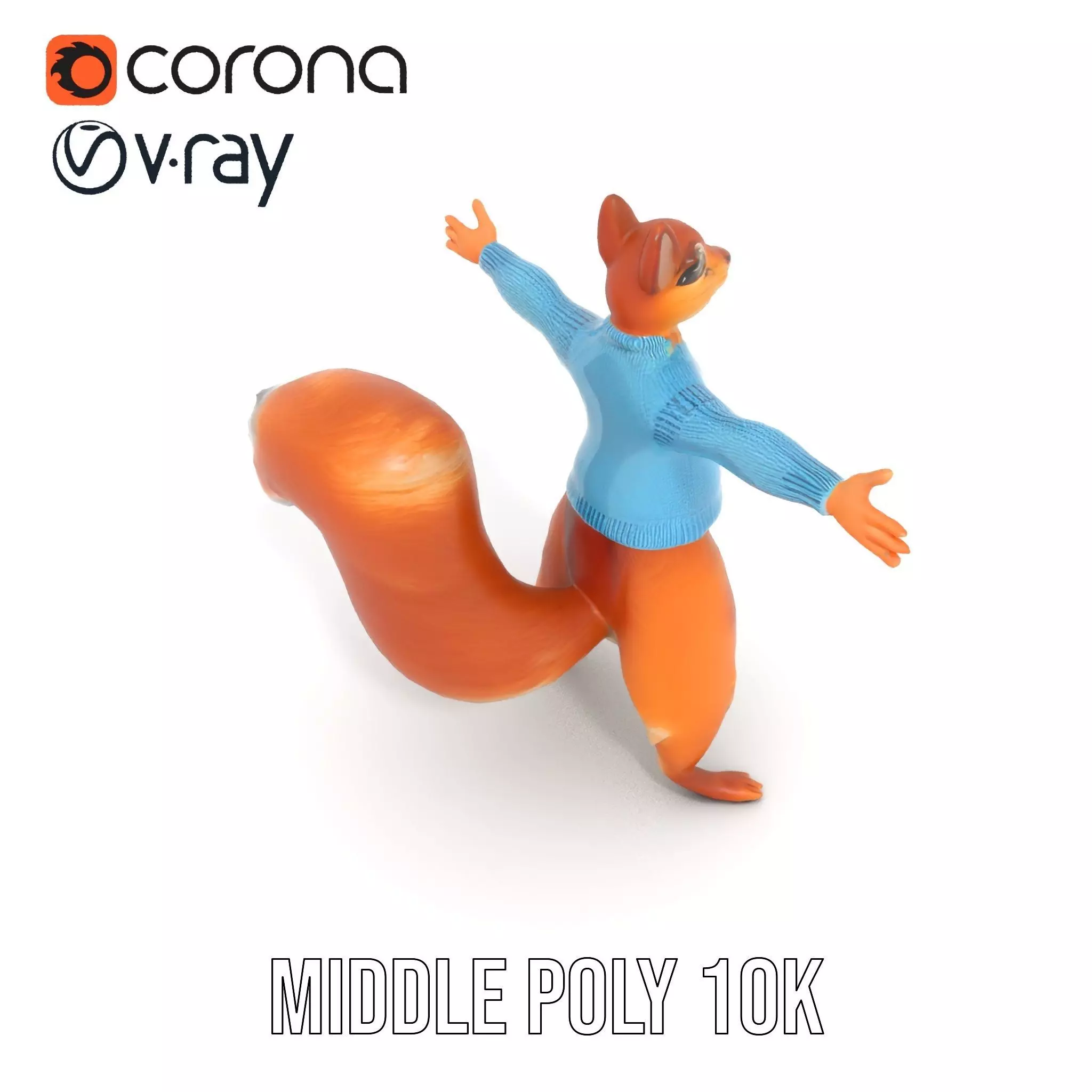 Blue Sweater Squirrel model pack Low-poly 3D model_16