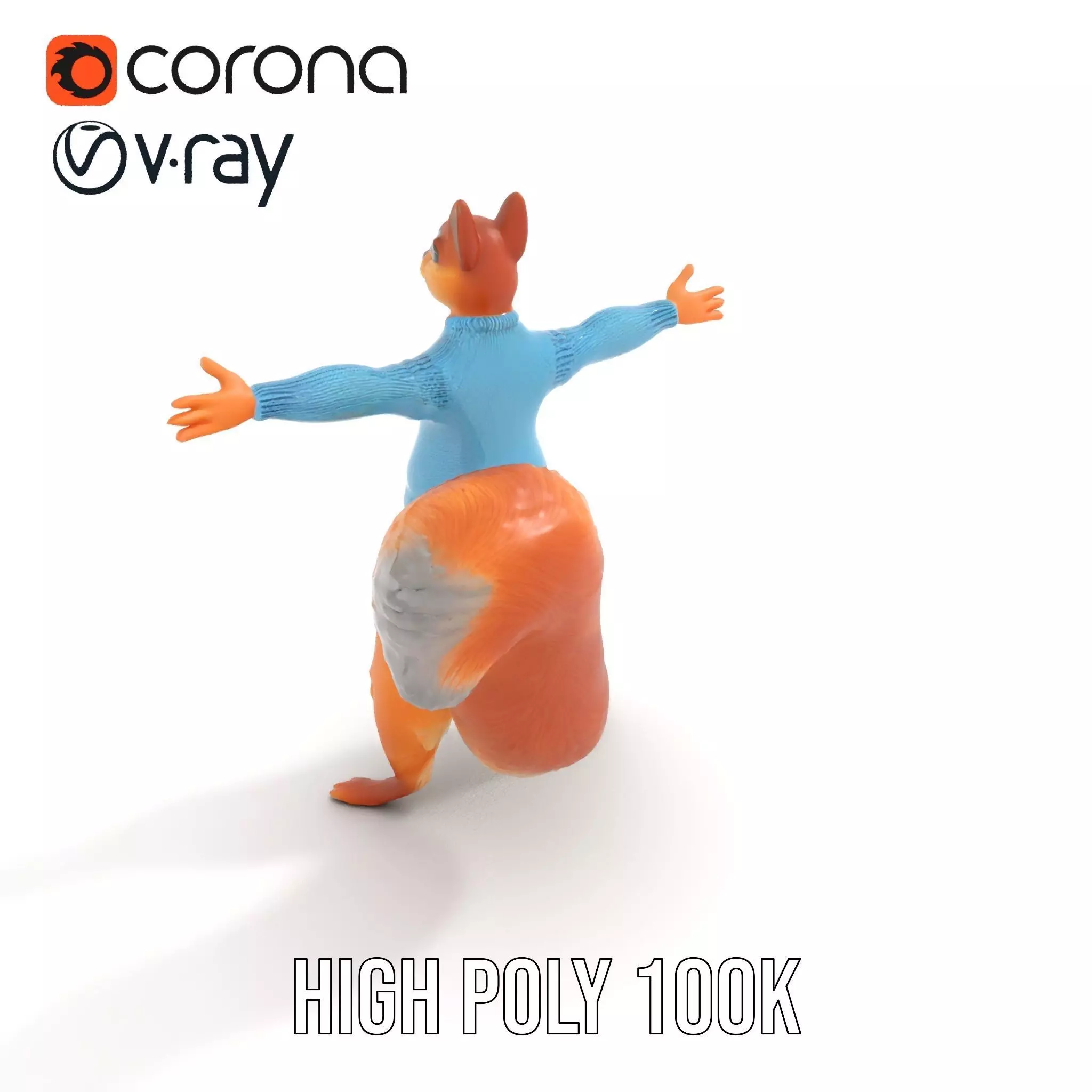 Blue Sweater Squirrel model pack Low-poly 3D model_15