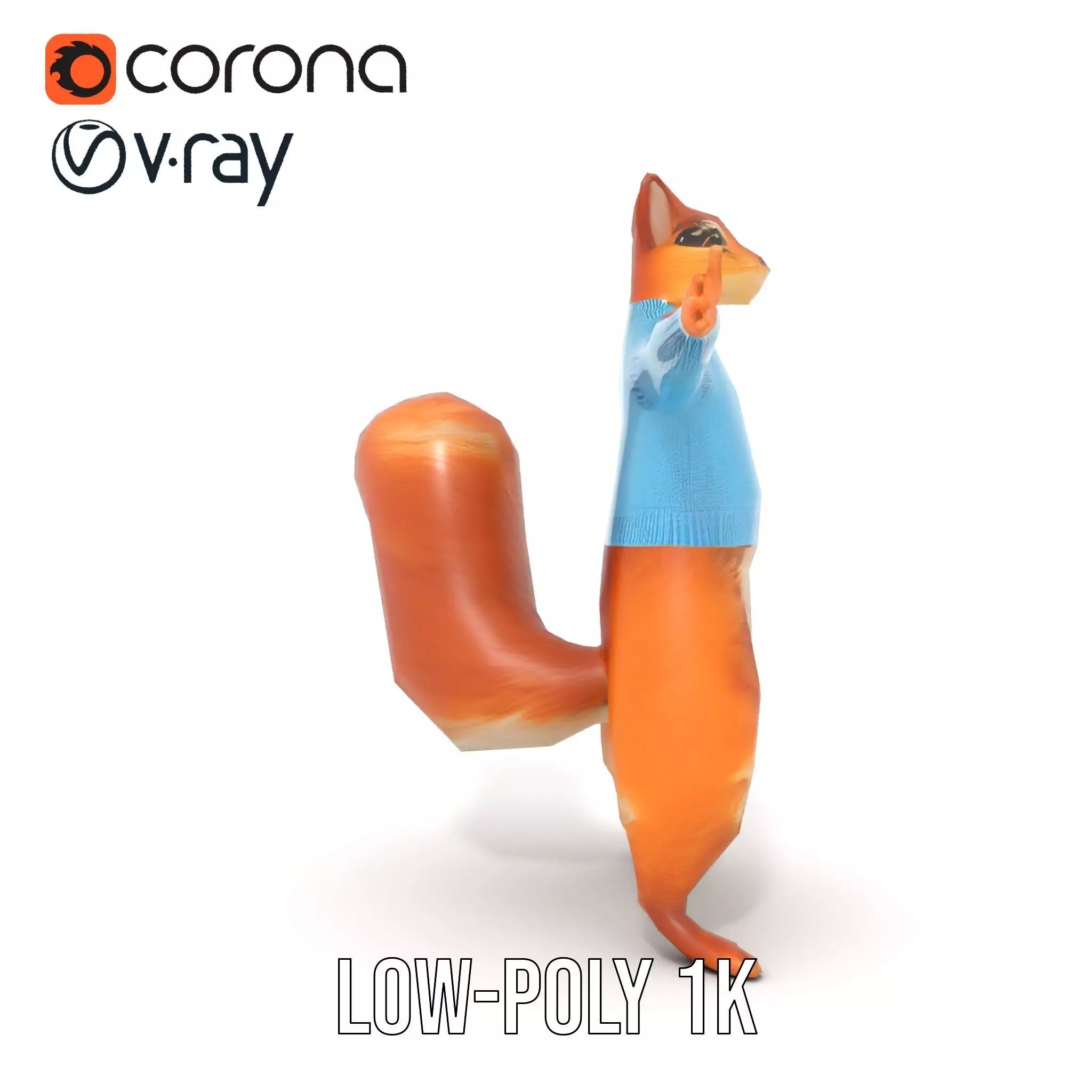 Blue Sweater Squirrel model pack Low-poly 3D model_11