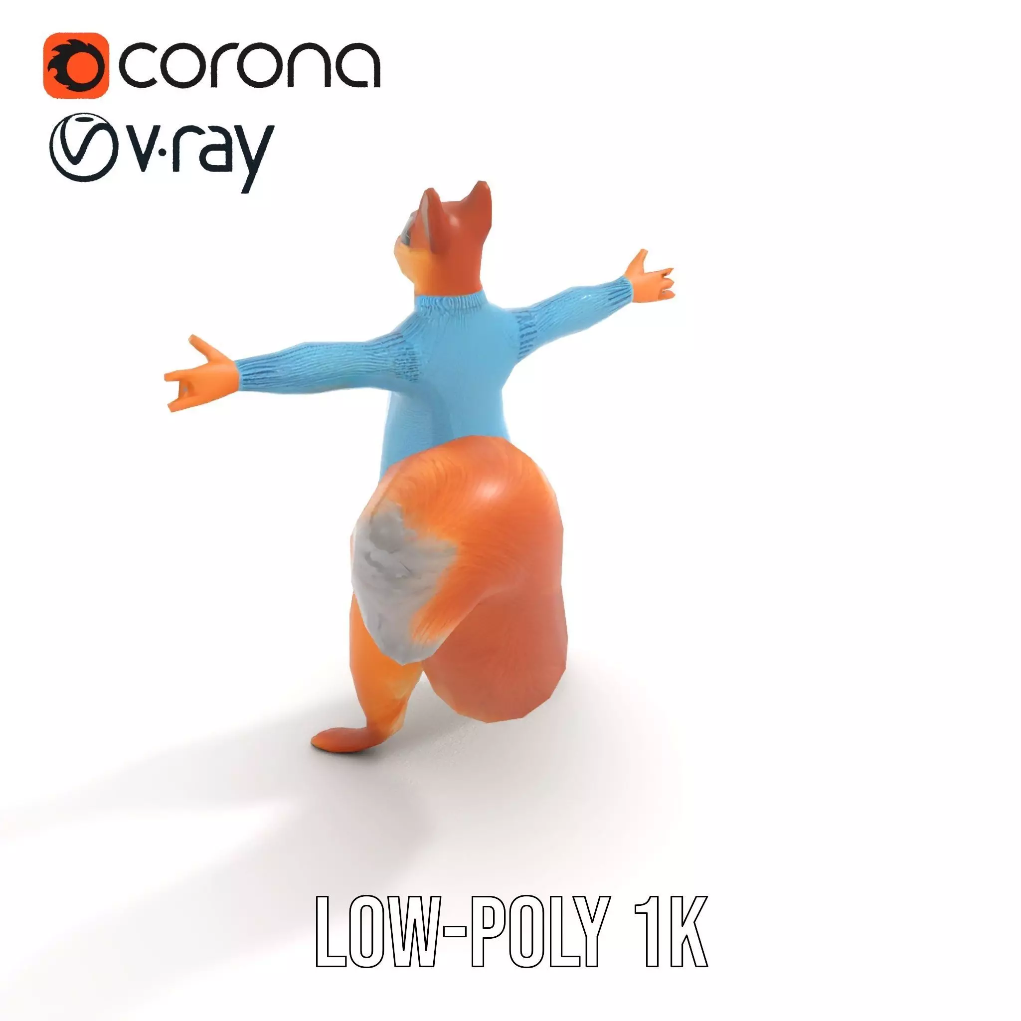 Blue Sweater Squirrel model pack Low-poly 3D model_7