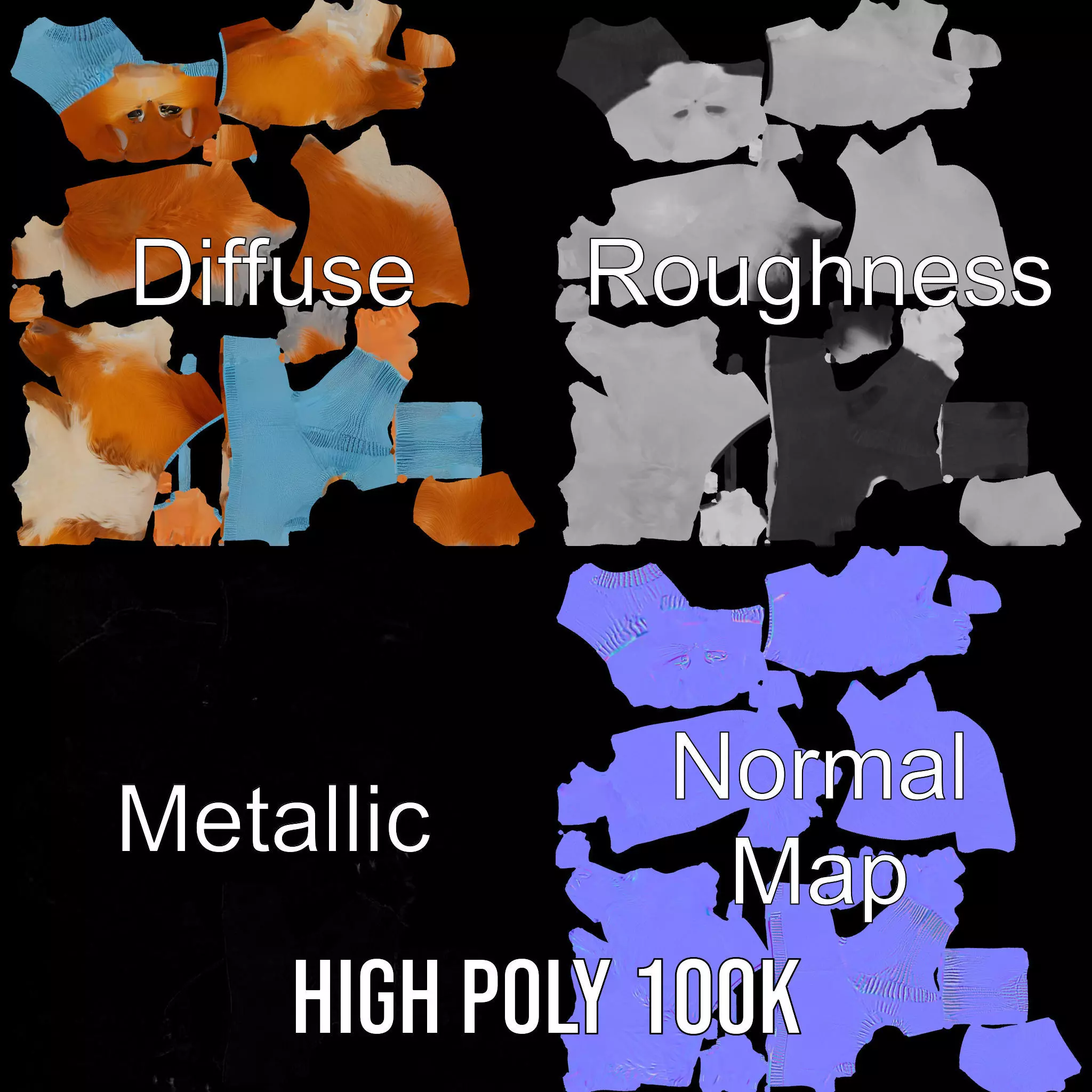 Blue Sweater Squirrel model pack Low-poly 3D model_3