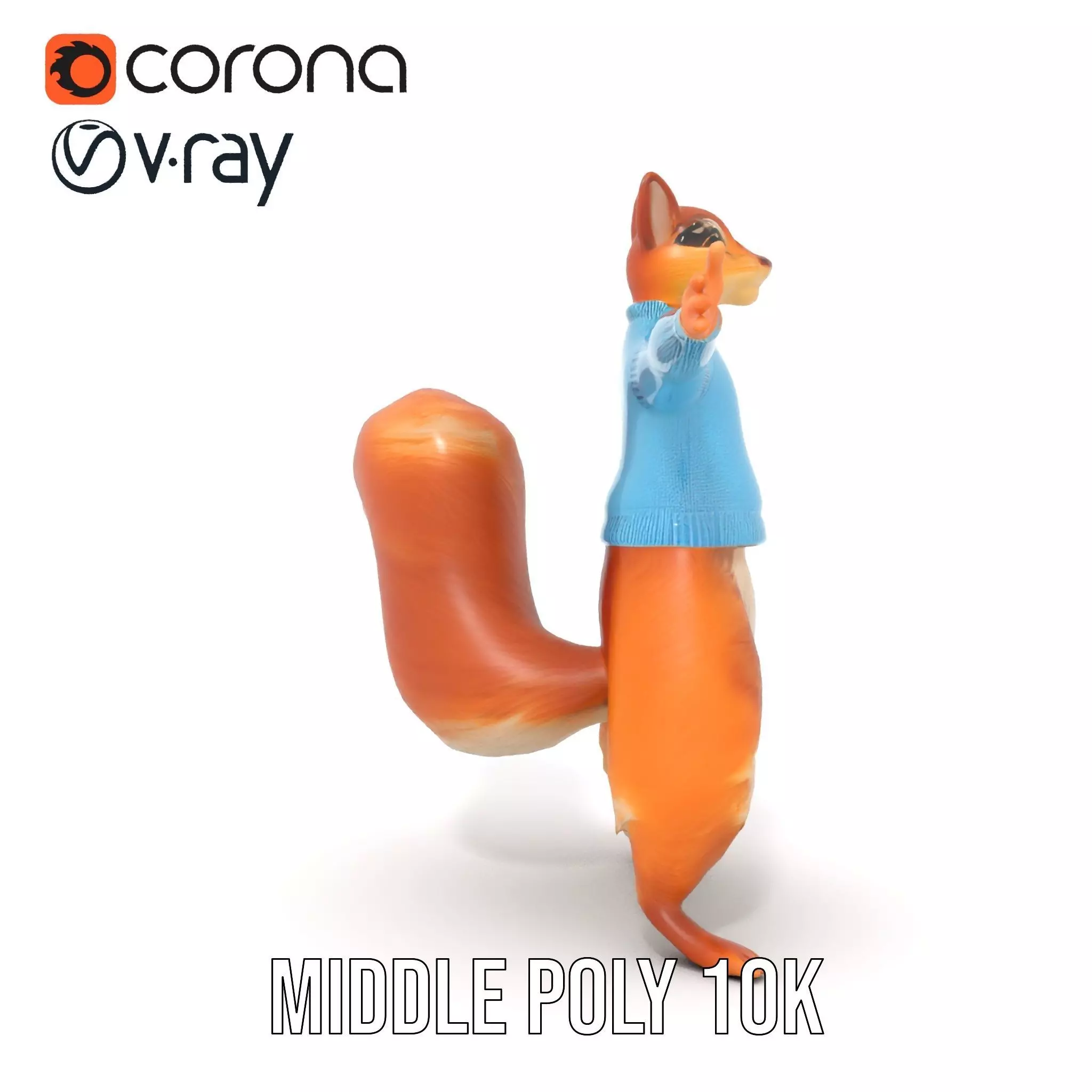 Blue Sweater Squirrel model pack Low-poly 3D model_13