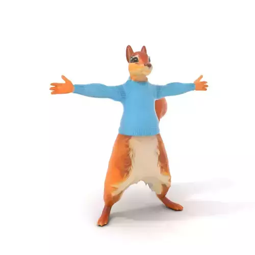 Blue Sweater Squirrel model pack Low-poly 3D model Blue Sweater Squirrel model pack Low-poly 3D model