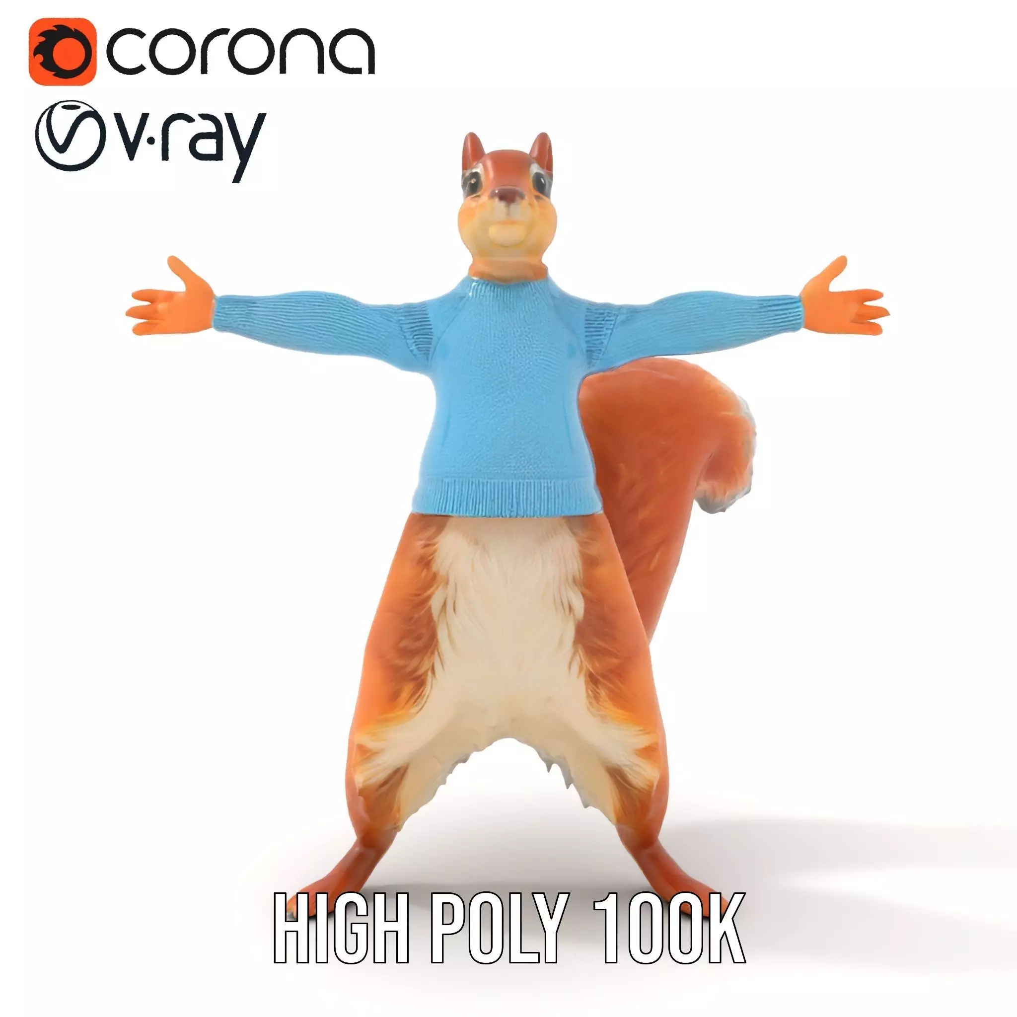 Blue Sweater Squirrel model pack Low-poly 3D model_18