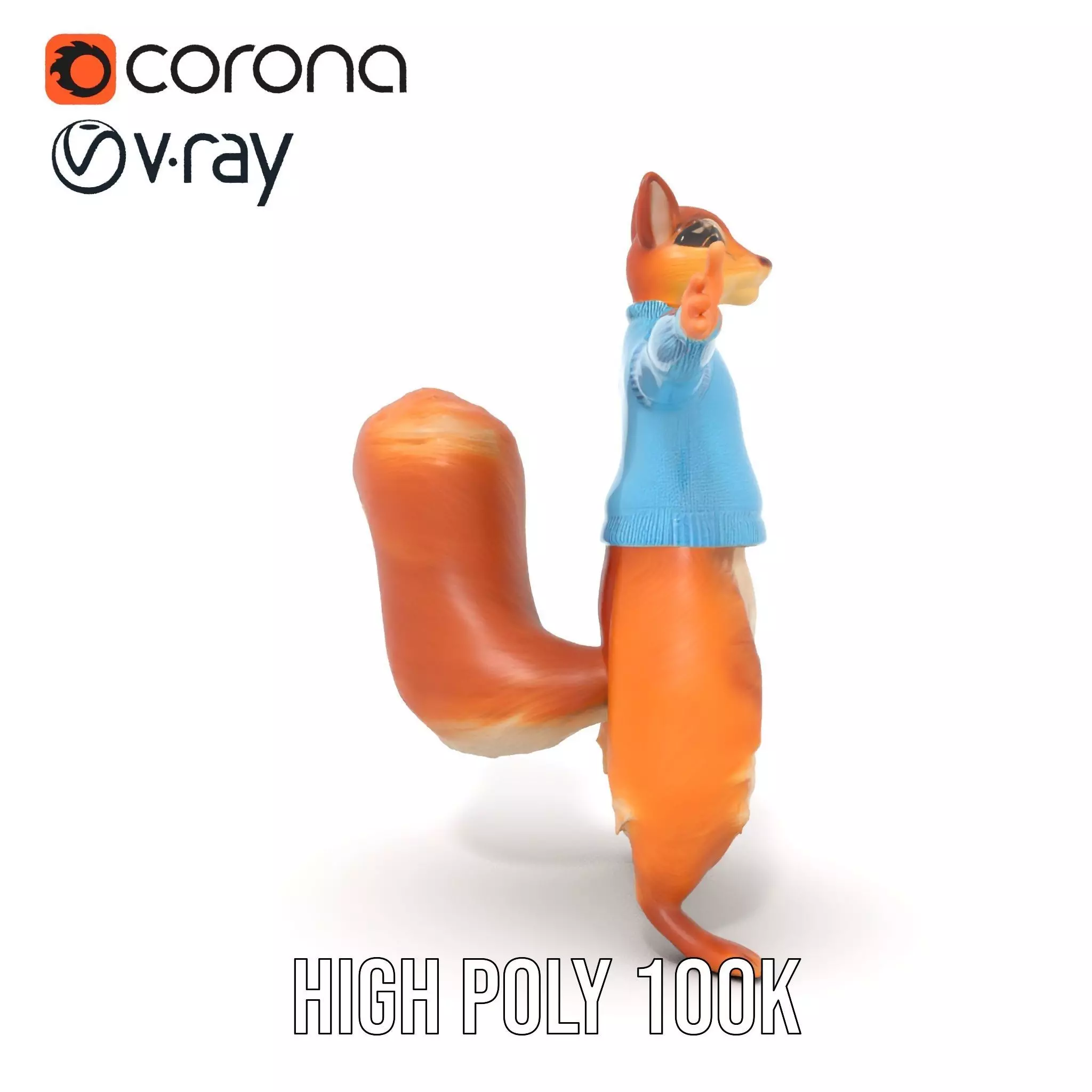 Blue Sweater Squirrel model pack Low-poly 3D model_9