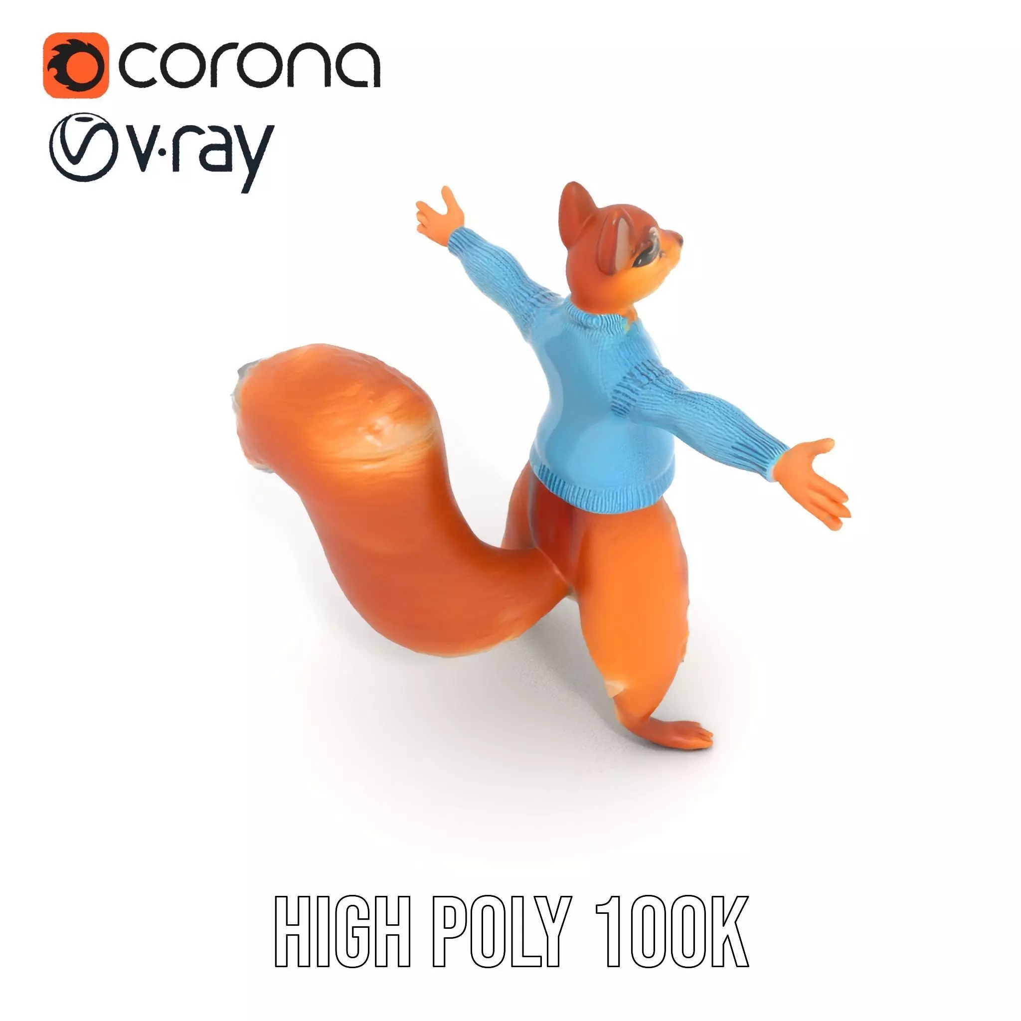 Blue Sweater Squirrel model pack Low-poly 3D model_12