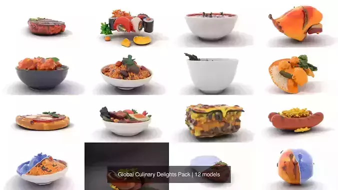 Global Culinary Delights Pack 3D Model Collection