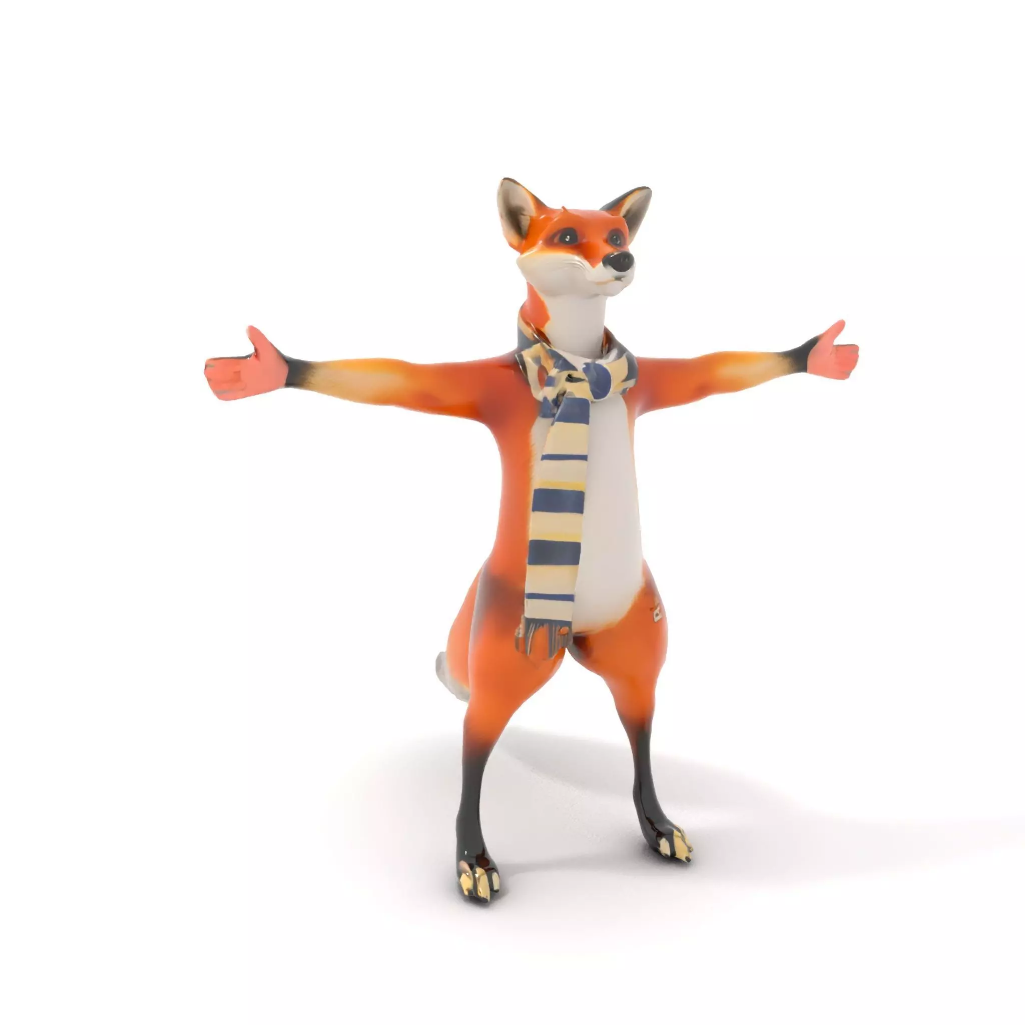 Charming Fox Scarf model pack Low-poly 3D model_5