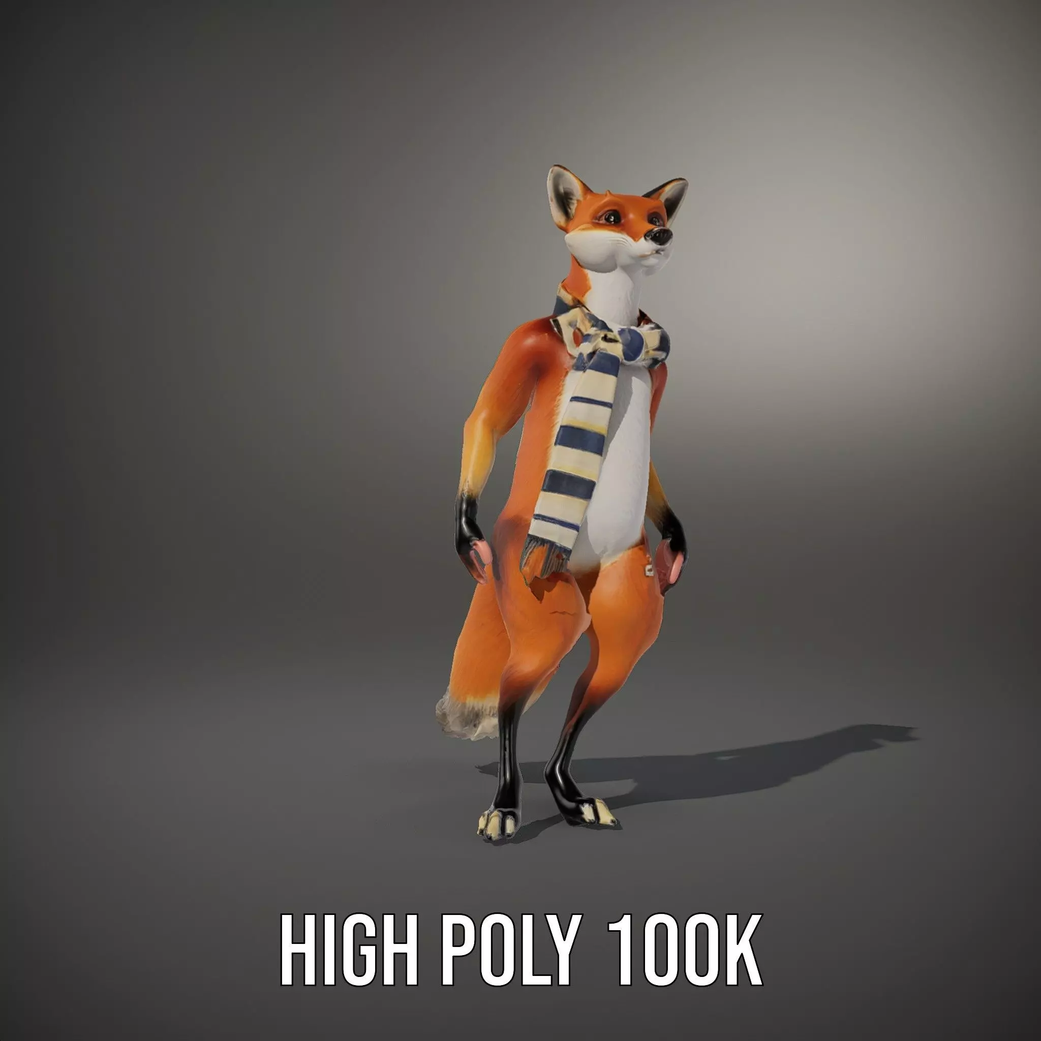 Charming Fox Scarf model pack Low-poly 3D model_12