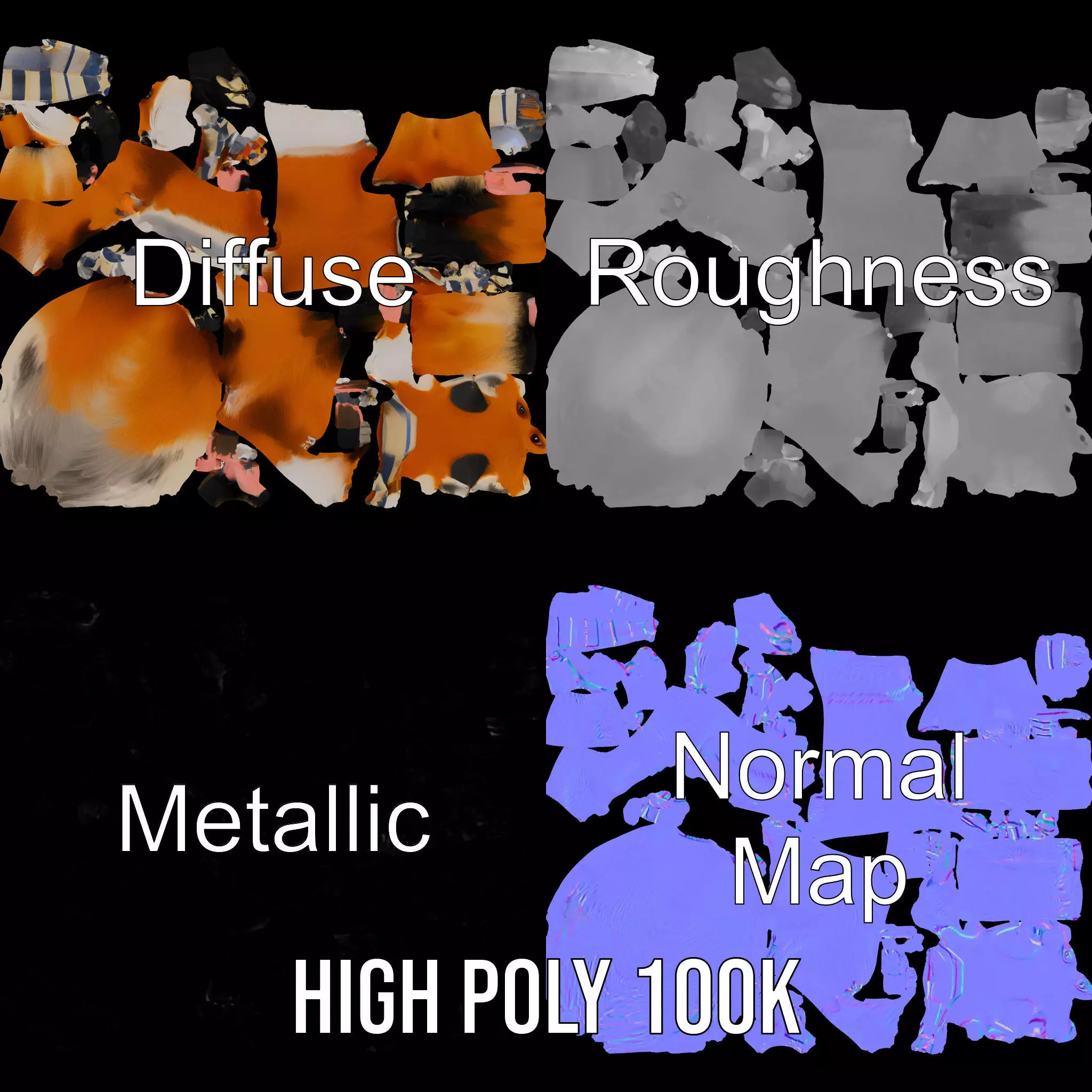 Charming Fox Scarf model pack Low-poly 3D model_3