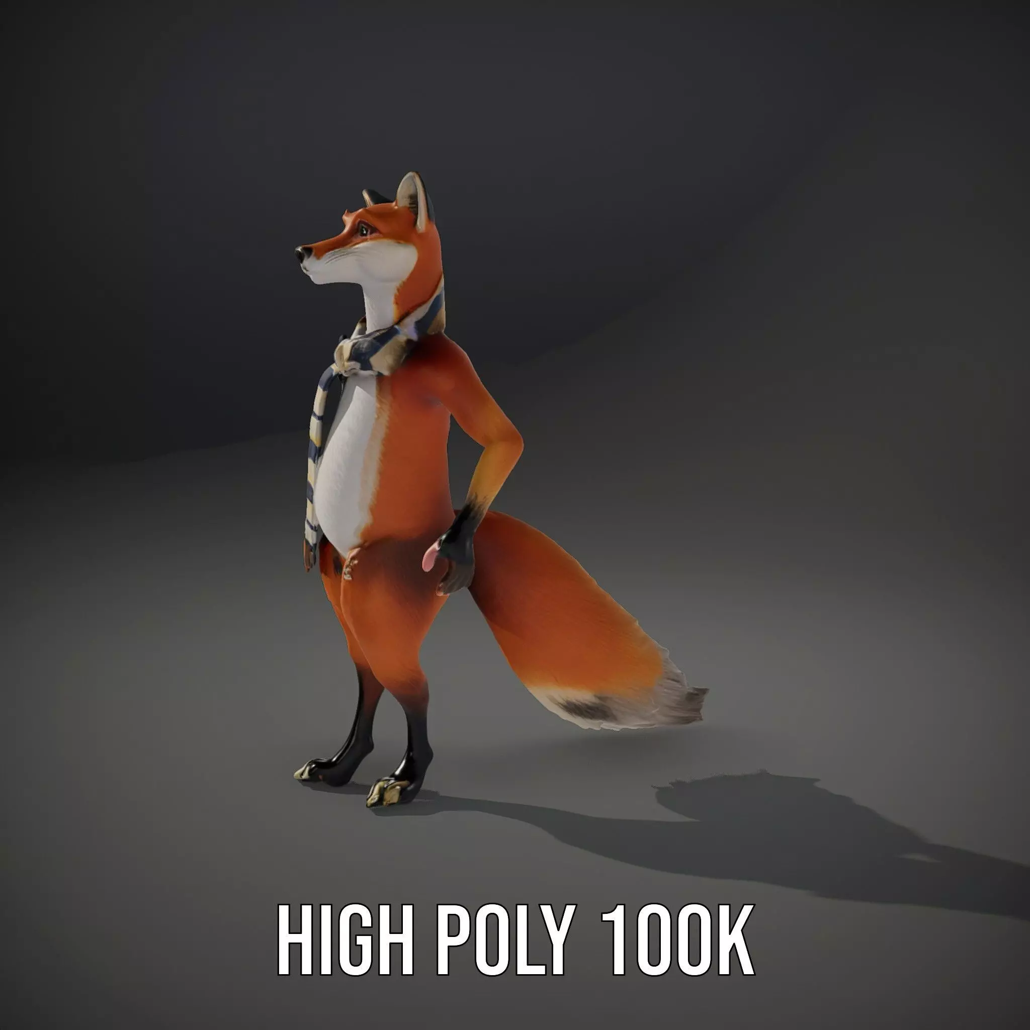 Charming Fox Scarf model pack Low-poly 3D model_9