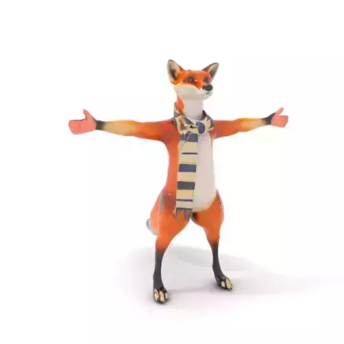 Charming Fox Scarf model pack Low-poly 3D model Charming Fox Scarf model pack Low-poly 3D model
