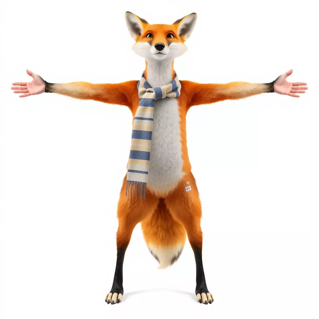 Charming Fox Scarf model pack Low-poly 3D model_2