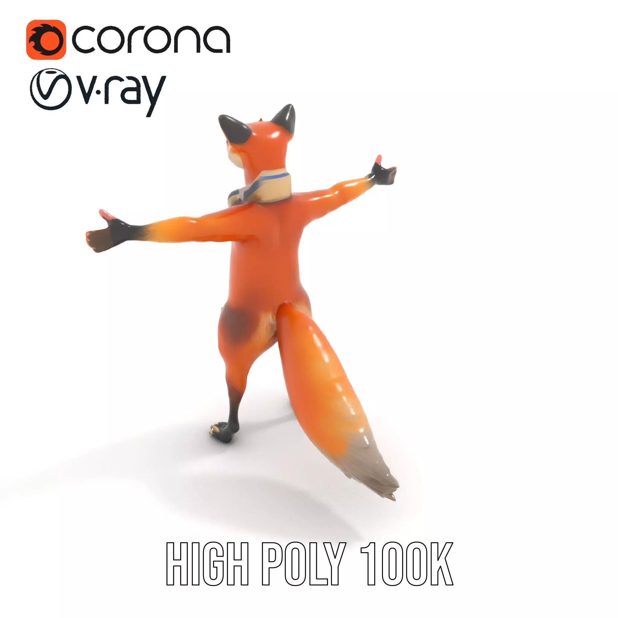 Charming Fox Scarf model pack Low-poly 3D model_20