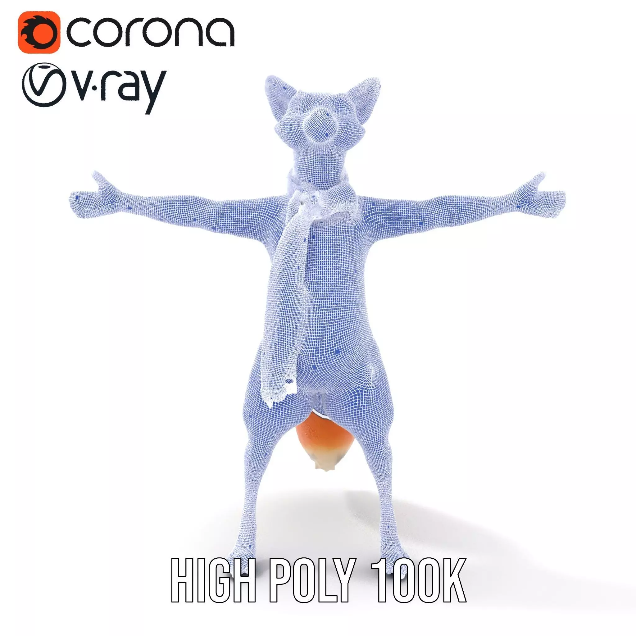 Charming Fox Scarf model pack Low-poly 3D model_29