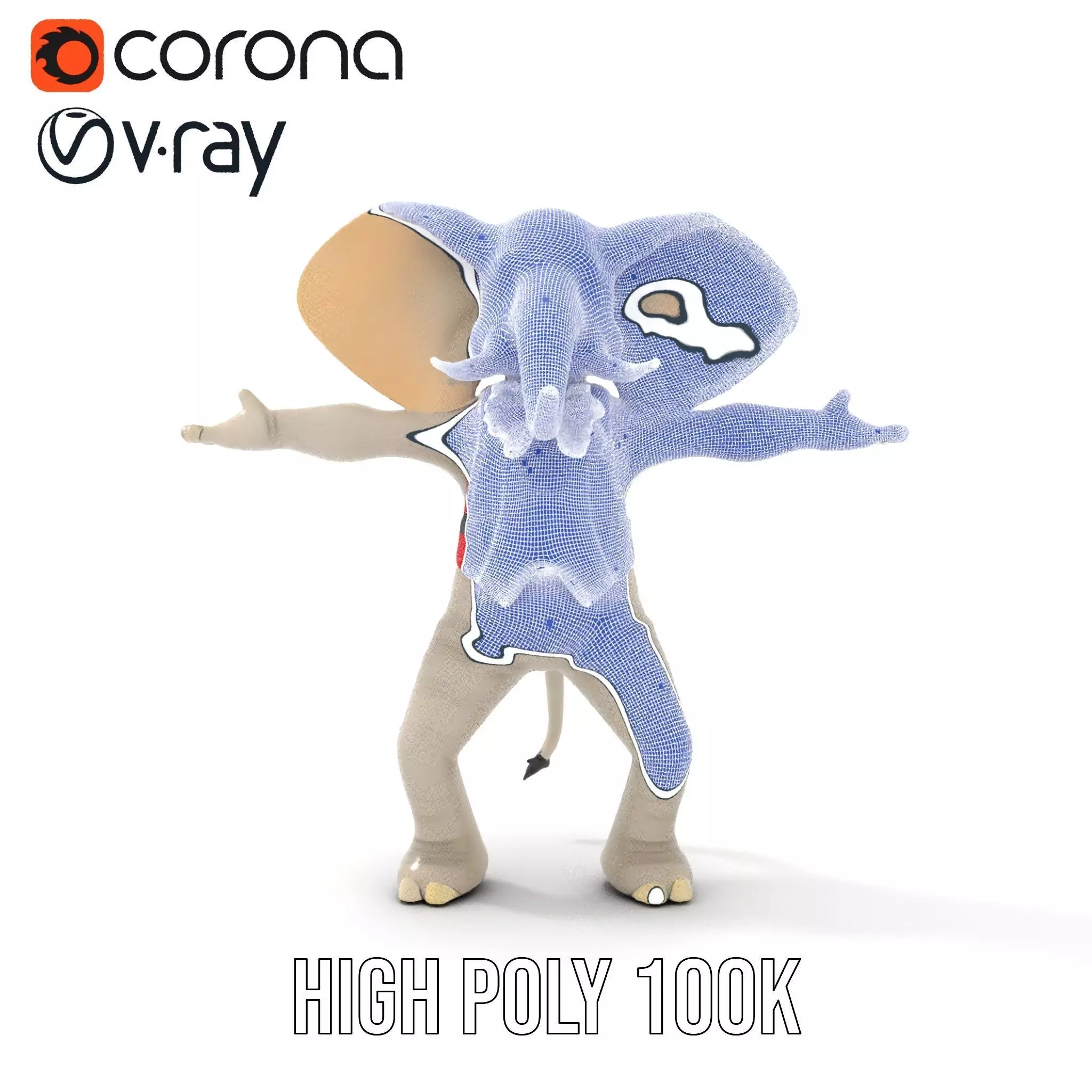 Colorful Elephant Performer model pack Low-poly 3D model_33