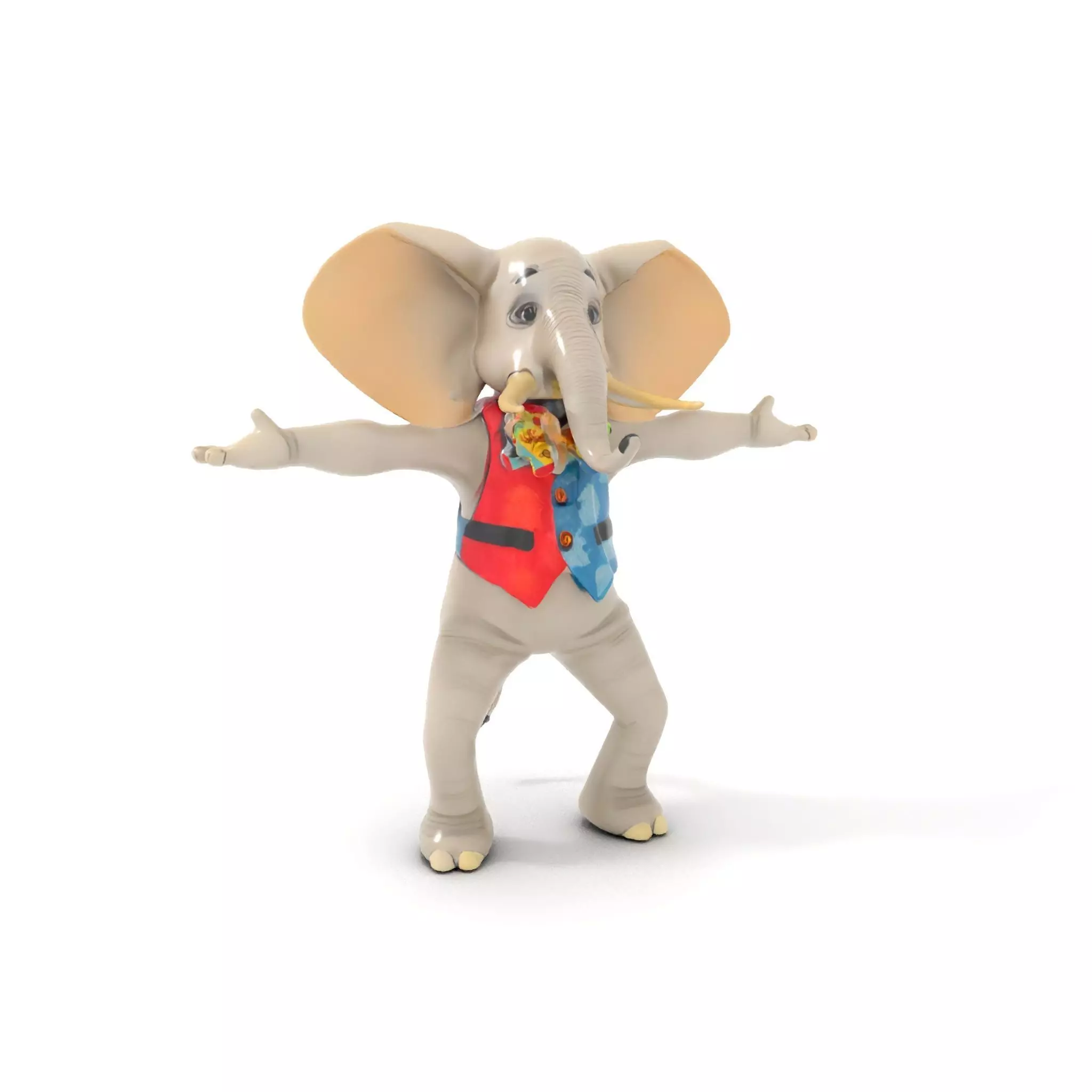 Colorful Elephant Performer model pack Low-poly 3D model_0