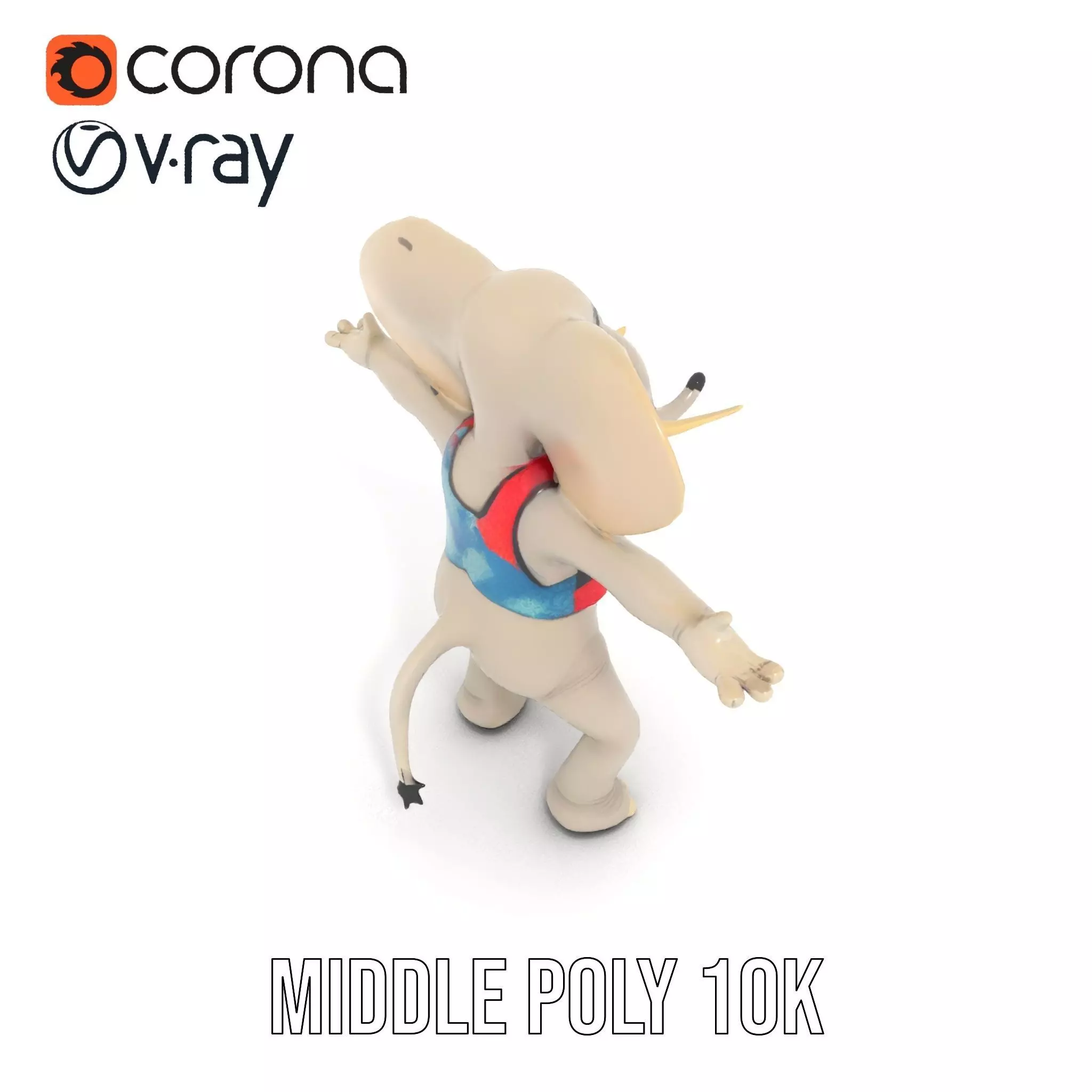 Colorful Elephant Performer model pack Low-poly 3D model_24