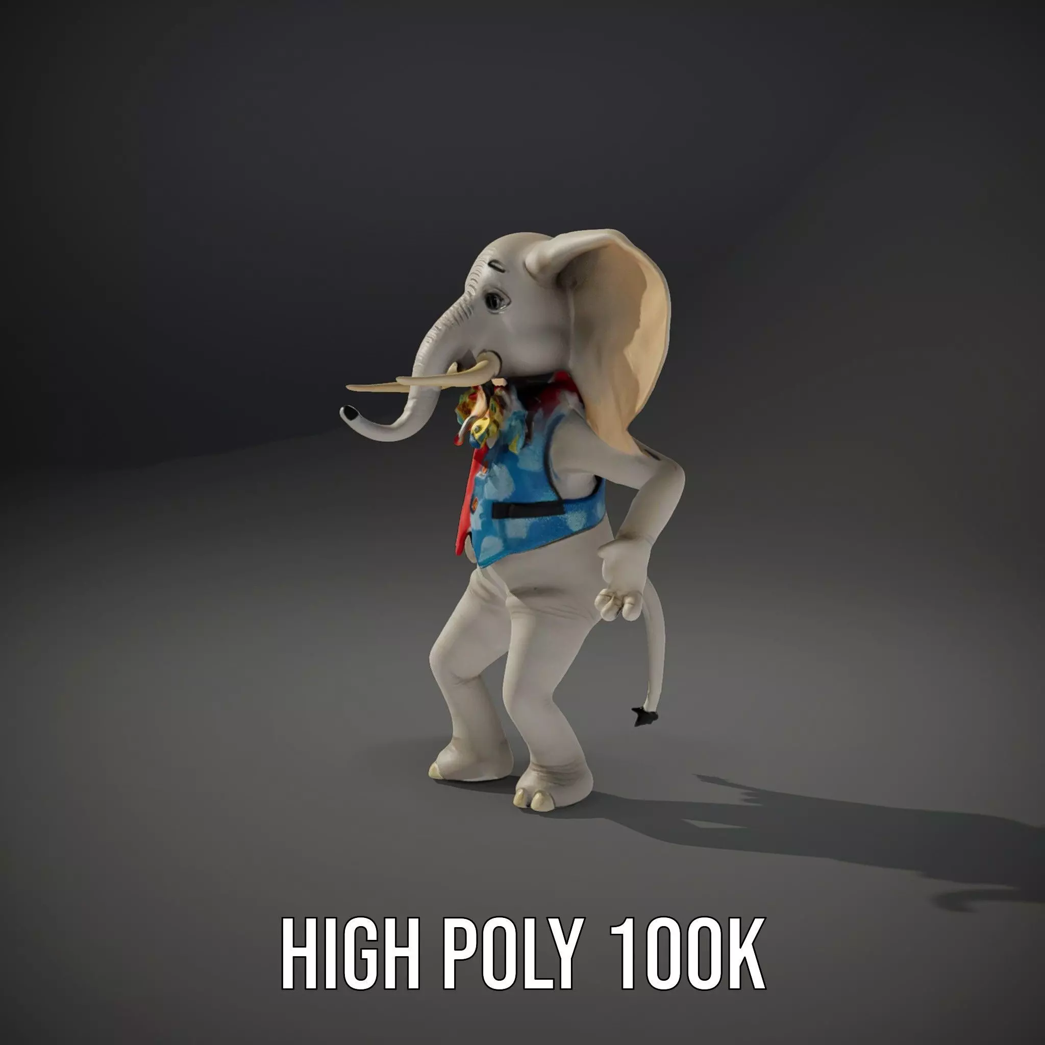 Colorful Elephant Performer model pack Low-poly 3D model_10