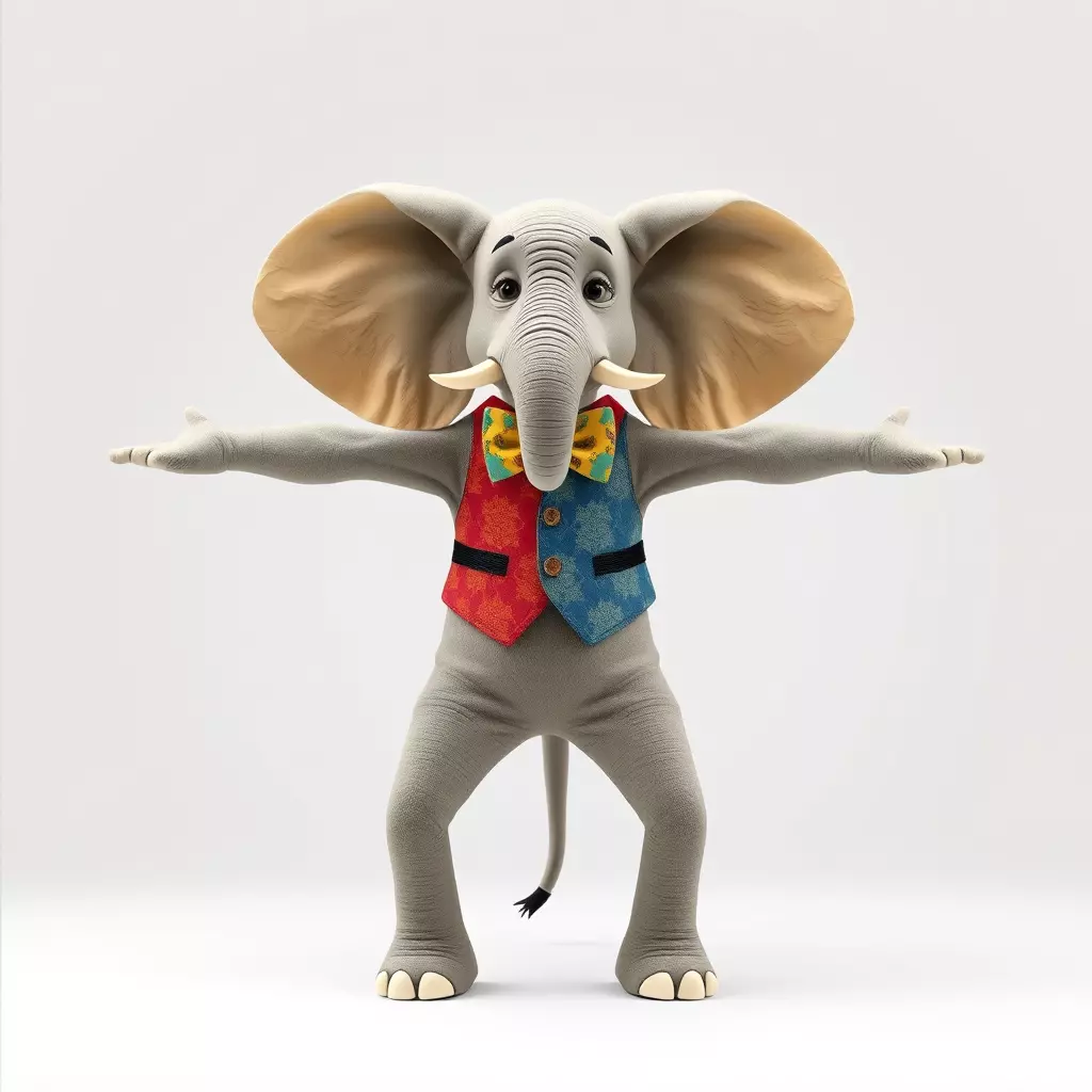 Colorful Elephant Performer model pack Low-poly 3D model_2