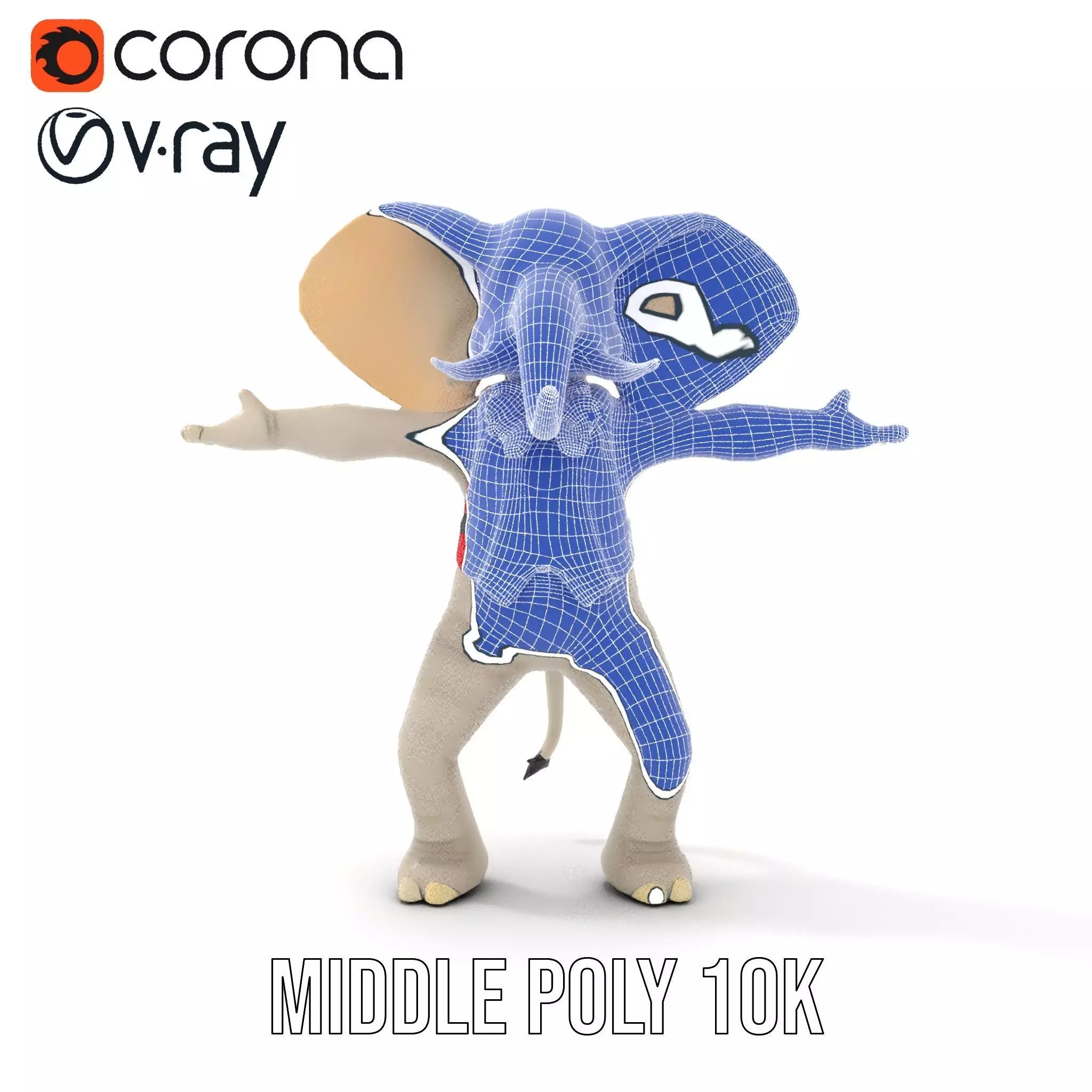 Colorful Elephant Performer model pack Low-poly 3D model_27
