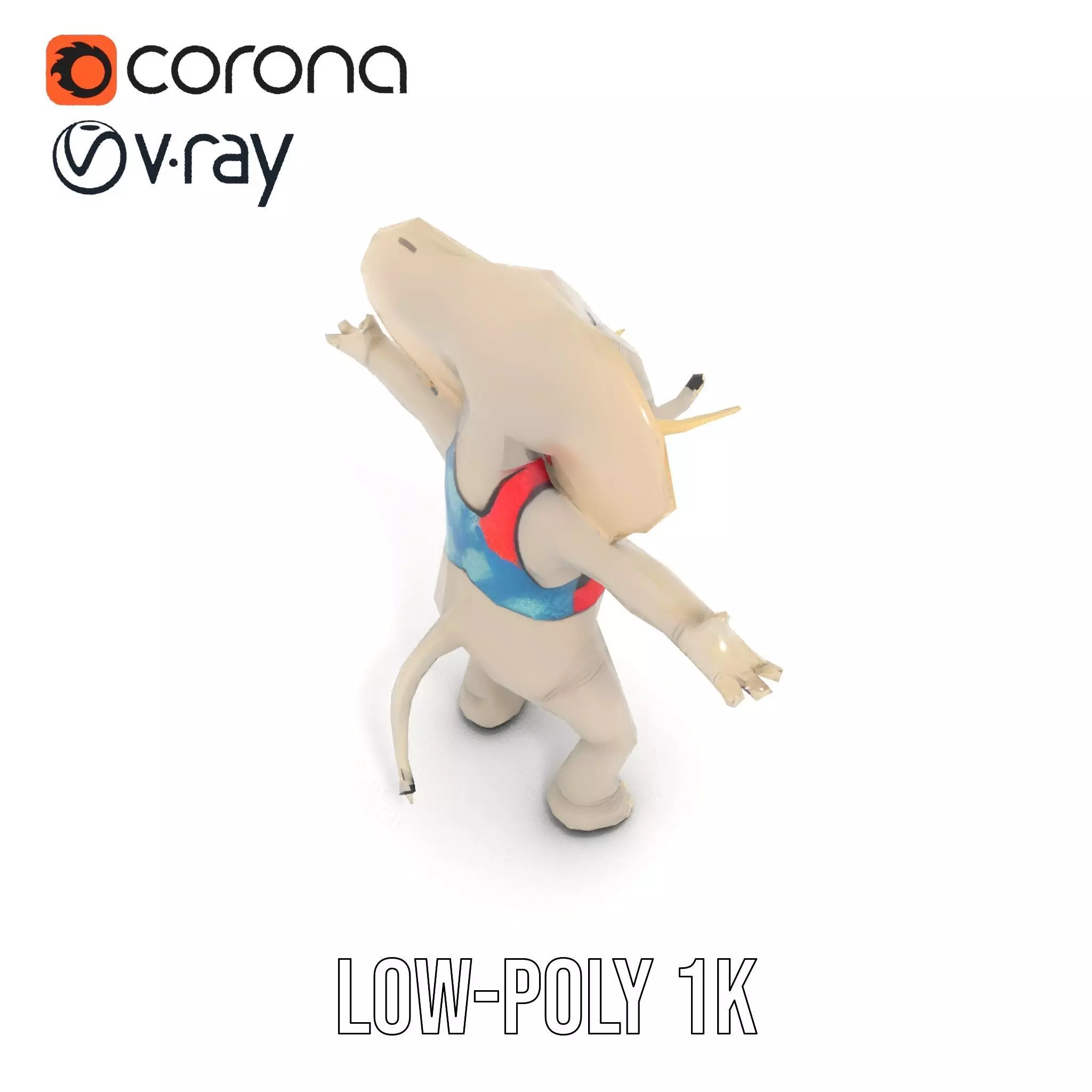 Colorful Elephant Performer model pack Low-poly 3D model_14