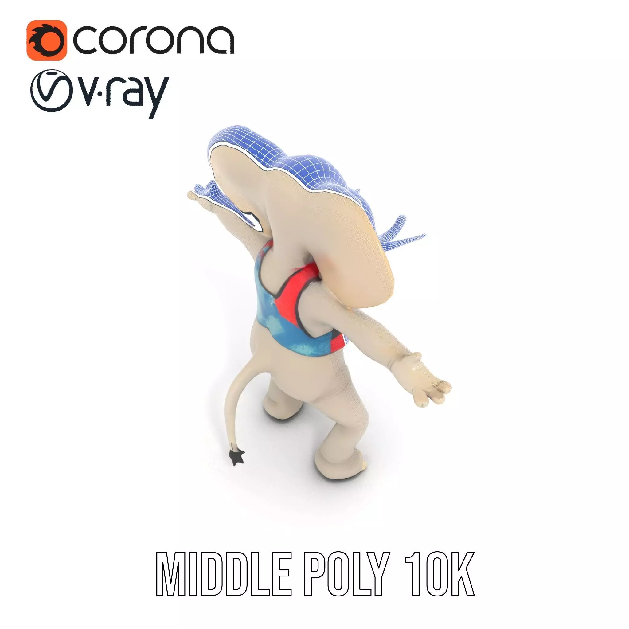 Colorful Elephant Performer model pack Low-poly 3D model_18