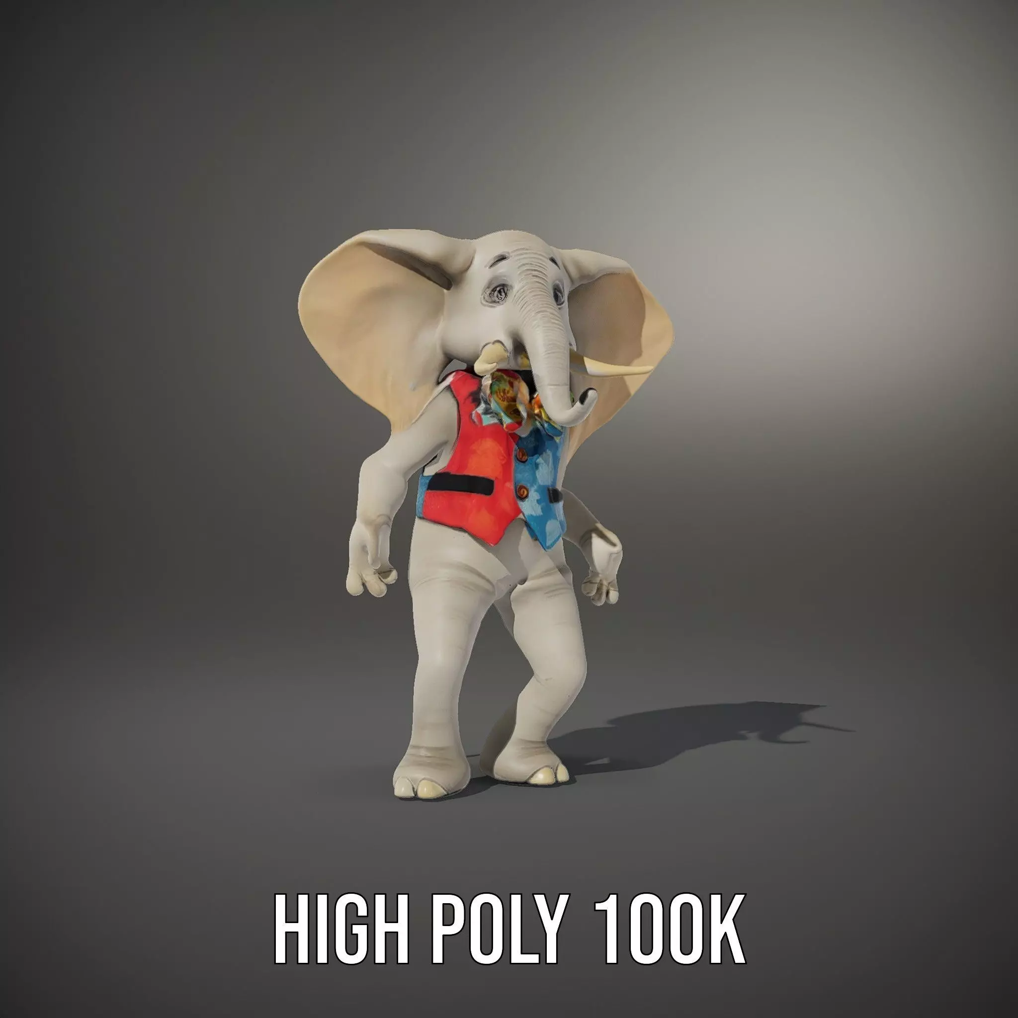 Colorful Elephant Performer model pack Low-poly 3D model_8