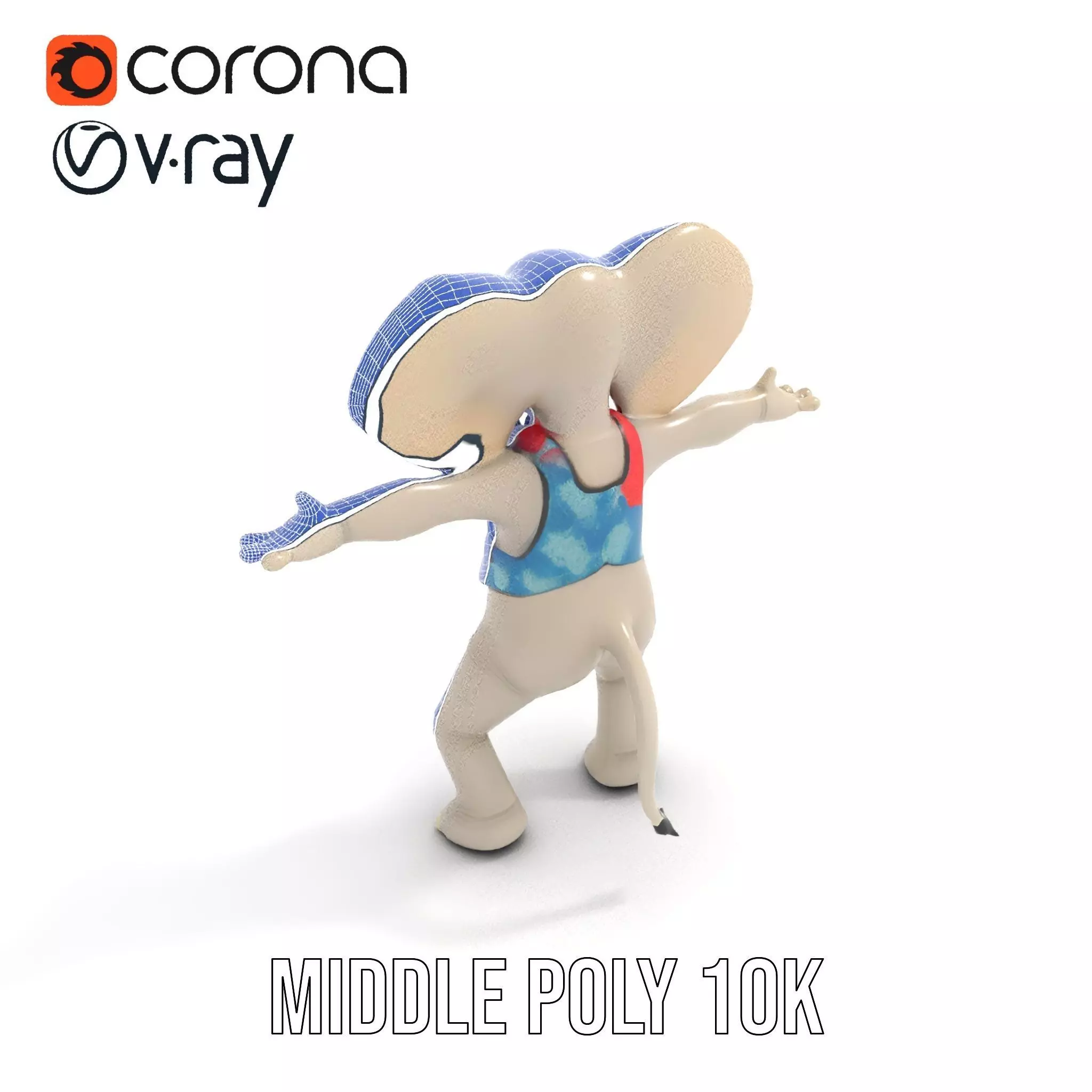 Colorful Elephant Performer model pack Low-poly 3D model_21