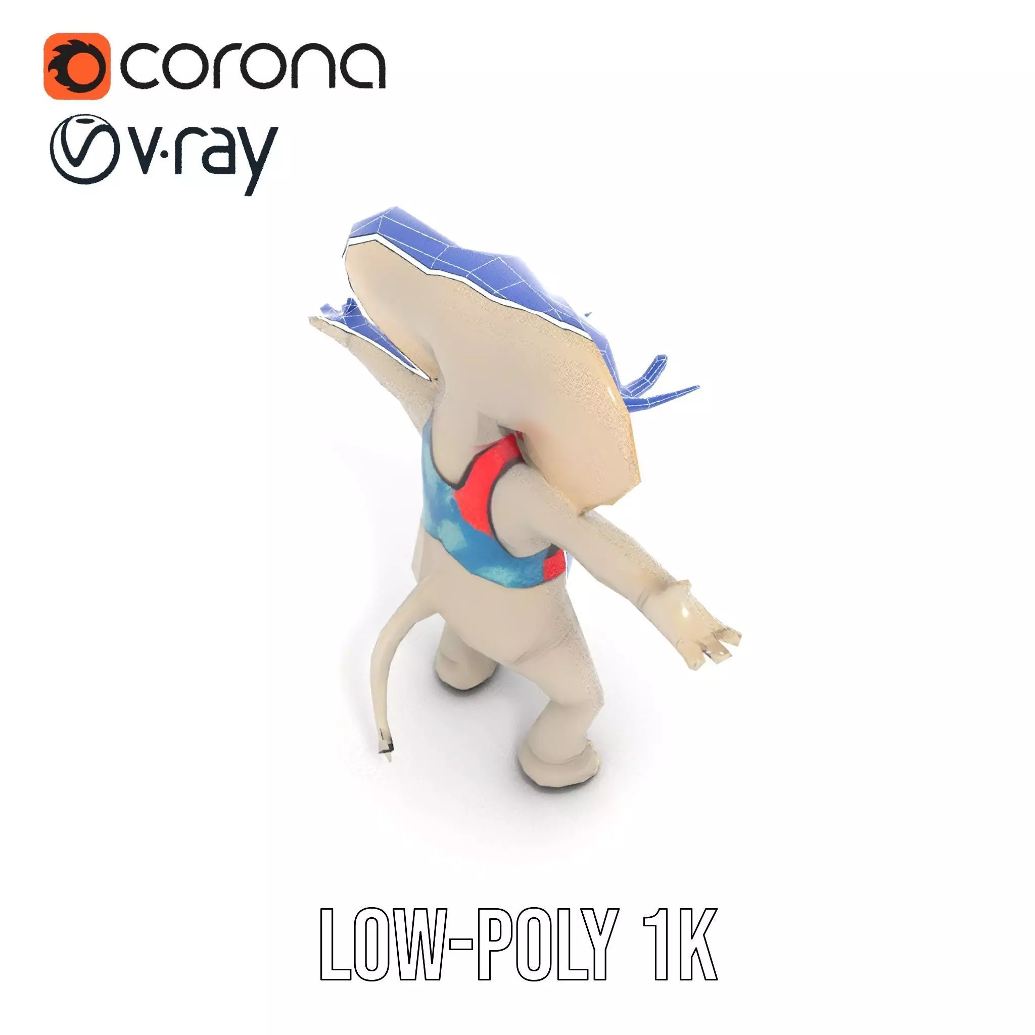 Colorful Elephant Performer model pack Low-poly 3D model_28