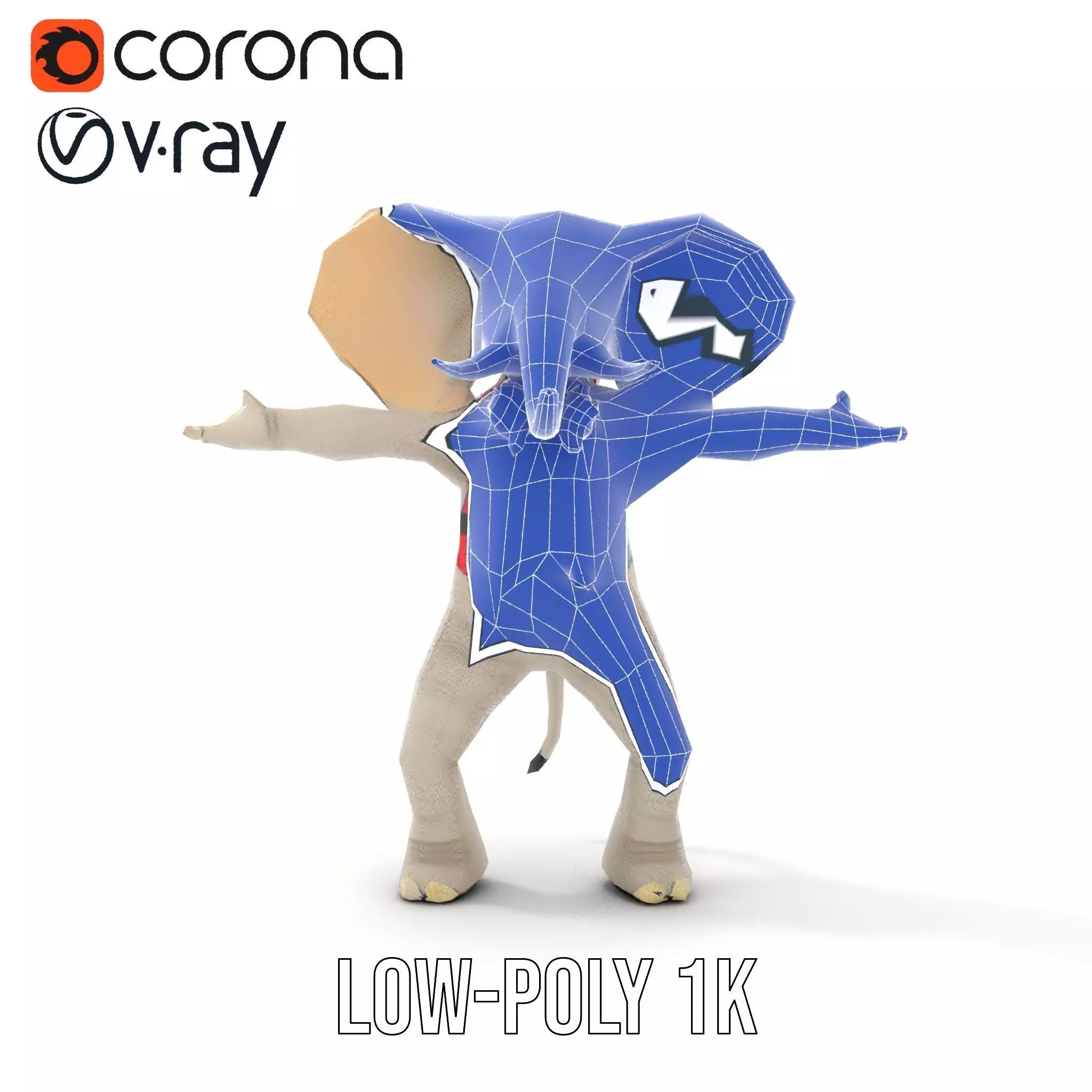Colorful Elephant Performer model pack Low-poly 3D model_25
